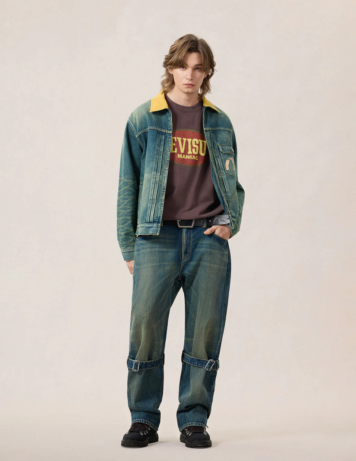 Contrast Collar Zipped Denim Jacket - Image 7