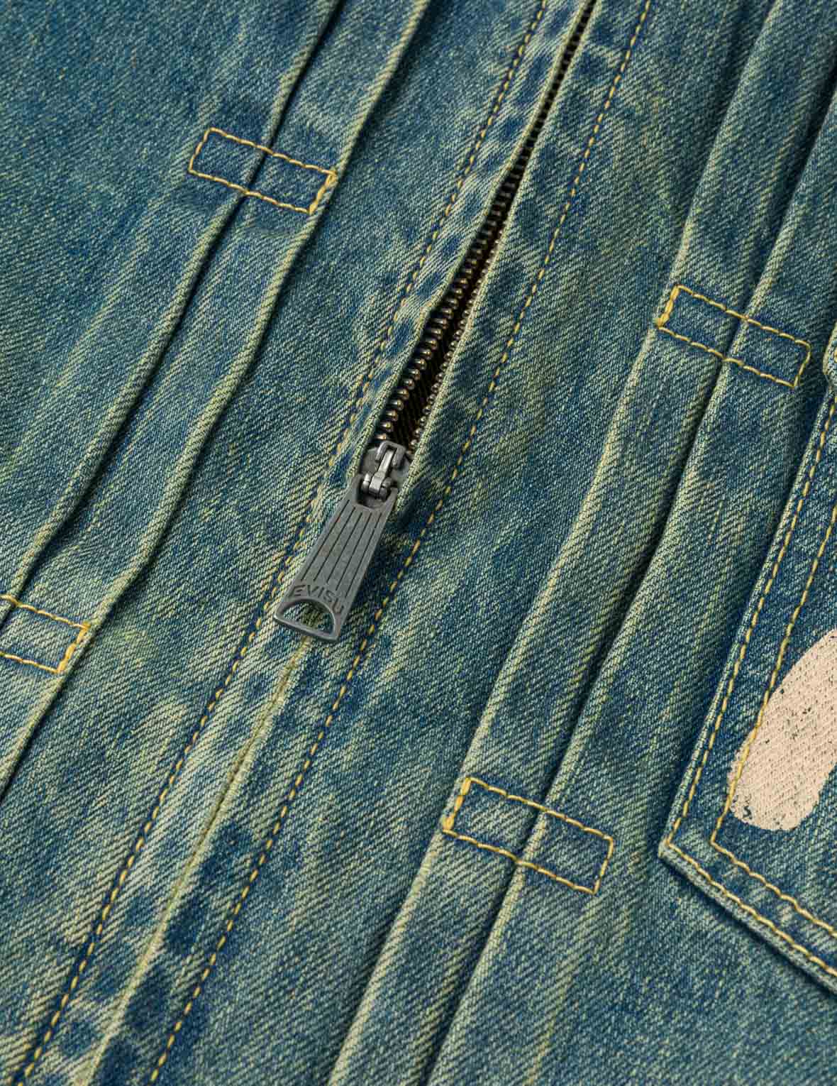 Contrast Collar Zipped Denim Jacket - Image 9