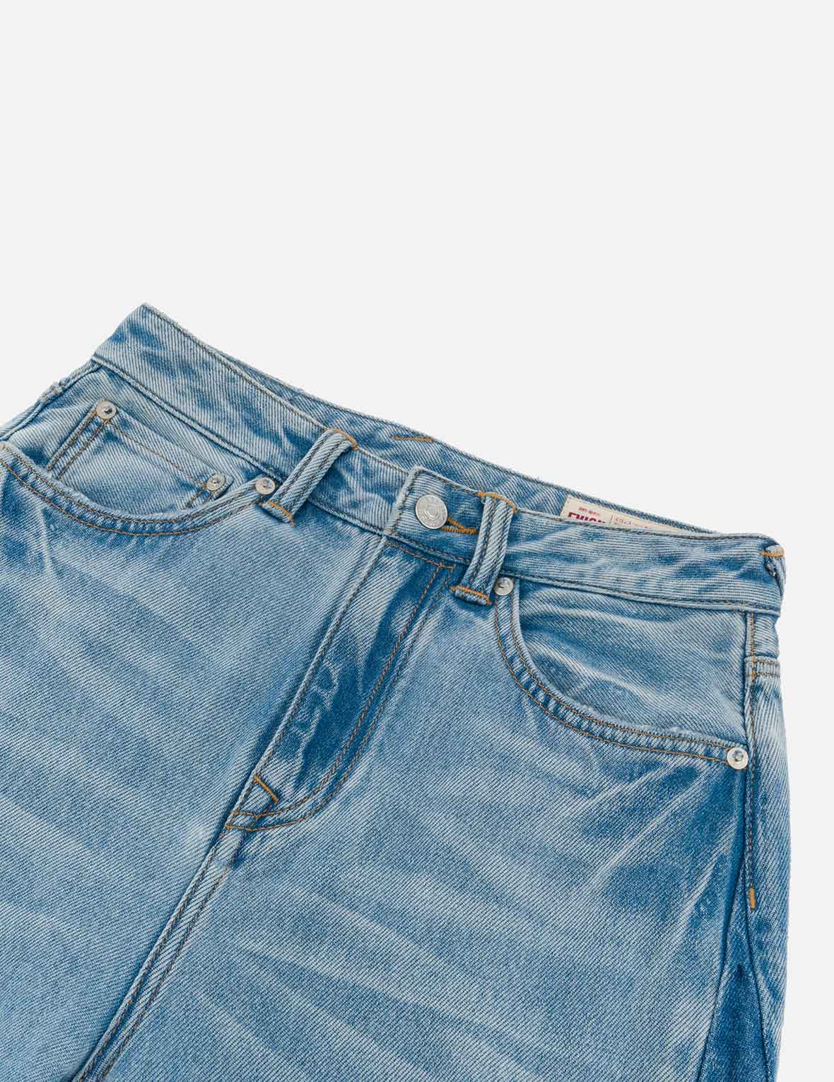 Crackle Wash Distressed Seagull Balloon Fit Jeans - Image 5