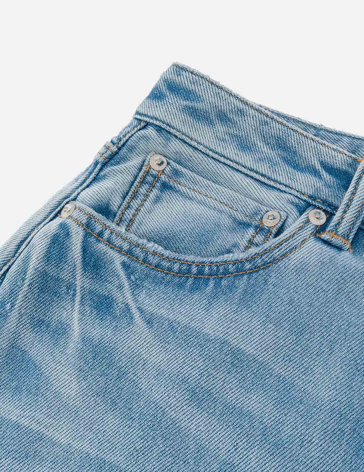 Crackle Wash Distressed Seagull Balloon Fit Jeans - Image 6