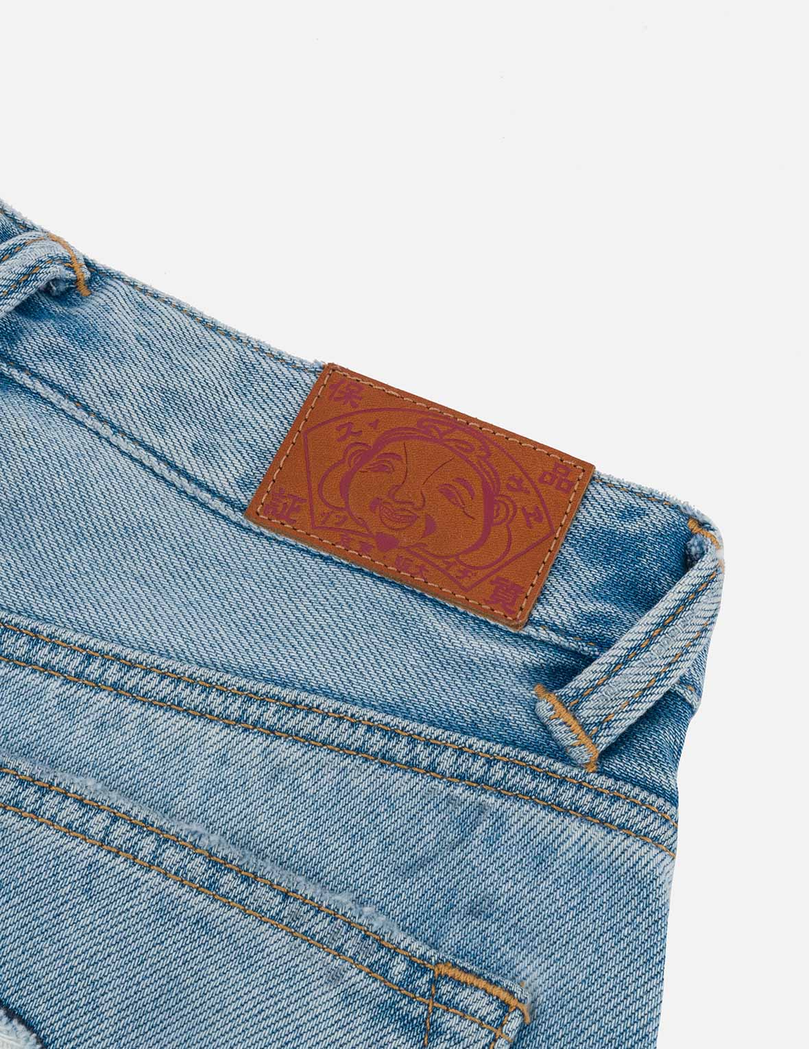Crackle Wash Distressed Seagull Balloon Fit Jeans - Image 8