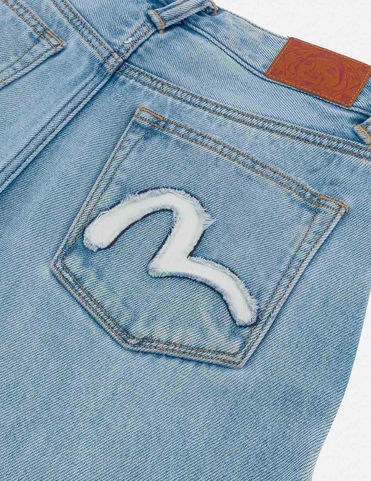 Crackle Wash Distressed Seagull Balloon Fit Jeans - Image 9