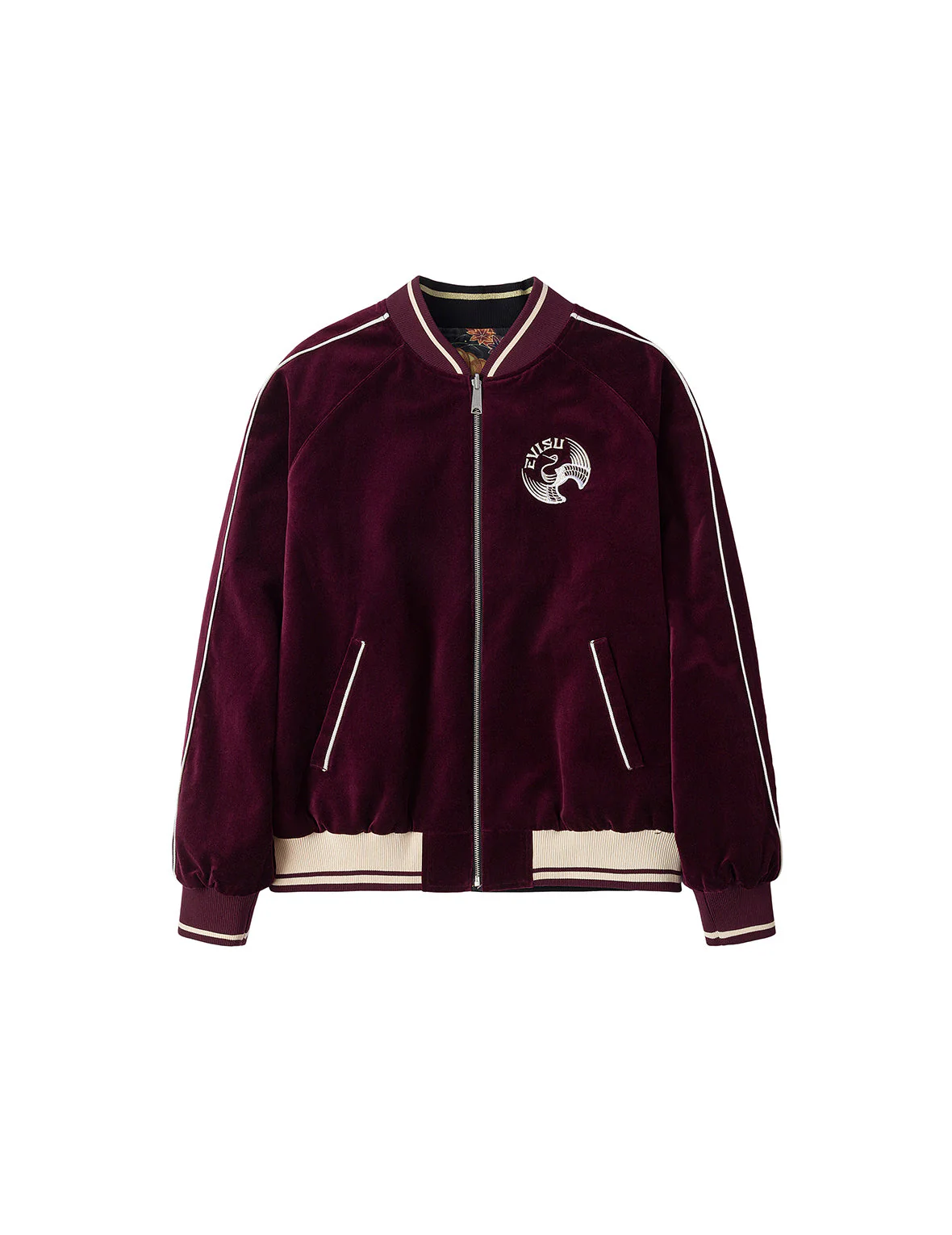 Crane and Logo Embroidery Regular Fit Reversible Bomber Jacket - Image 2
