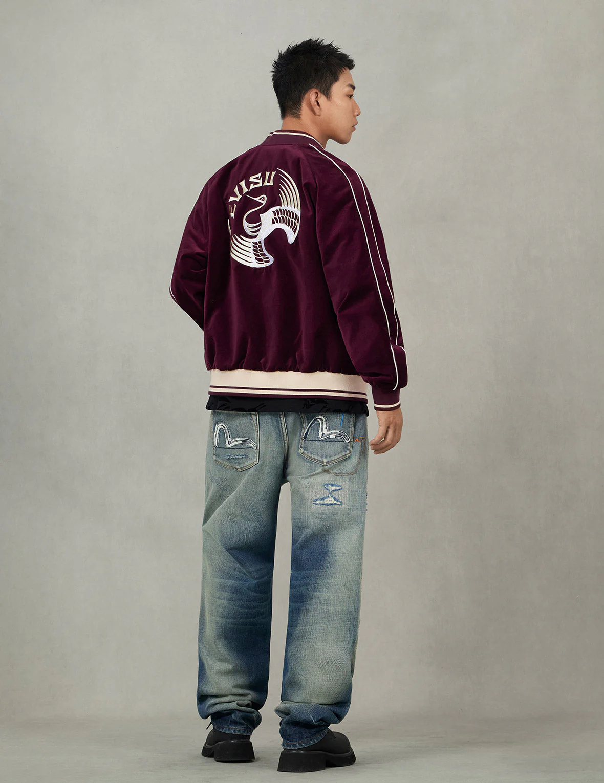 Crane and Logo Embroidery Regular Fit Reversible Bomber Jacket - Image 6