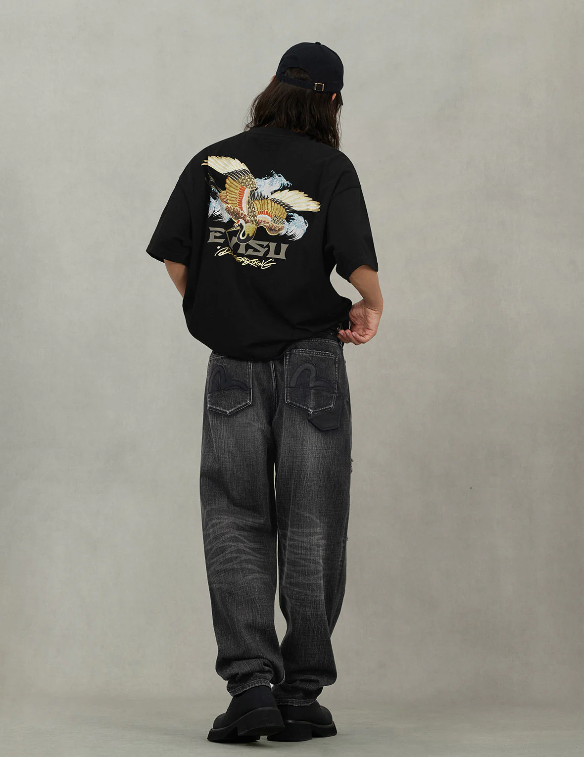 Crane and Logo Print Loose Fit T-shirt - Image 12