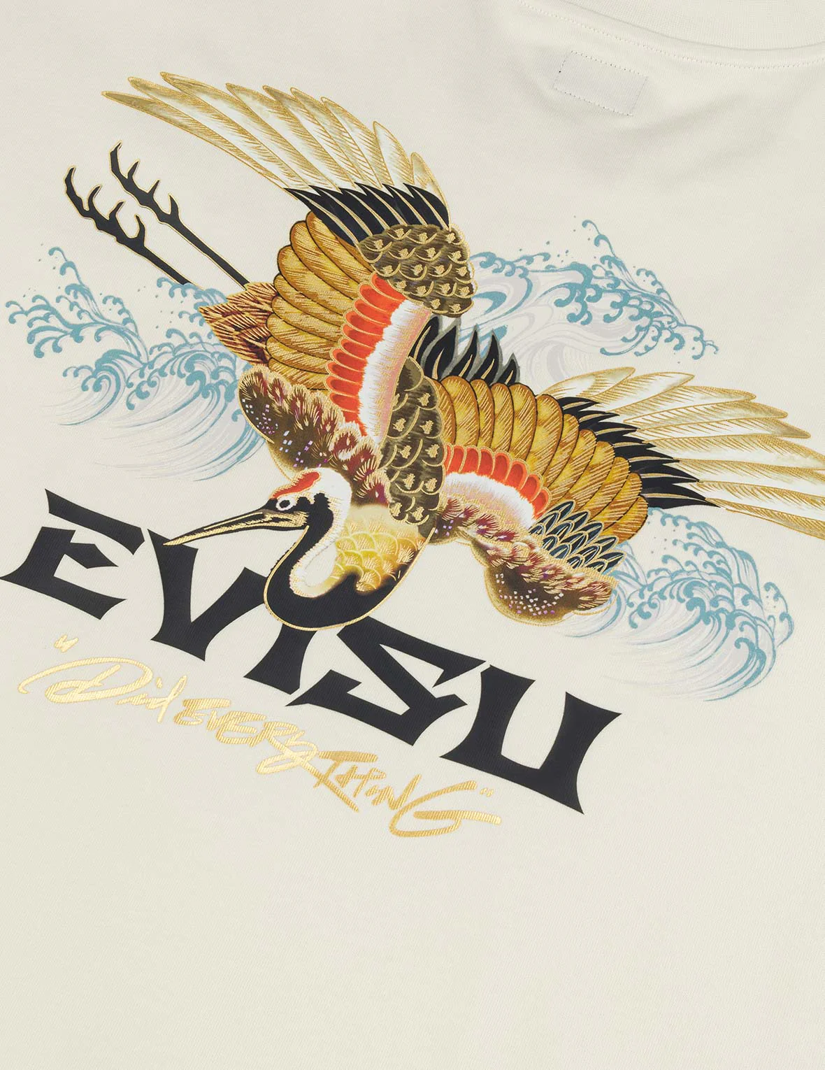 Crane and Logo Print Loose Fit T-shirt - Image 14