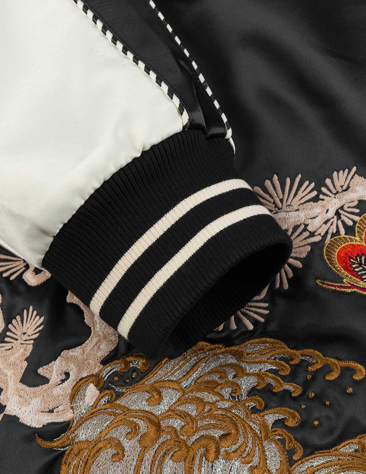Crane Embroidery Regular Fit Souvenior Jacket - Image 11