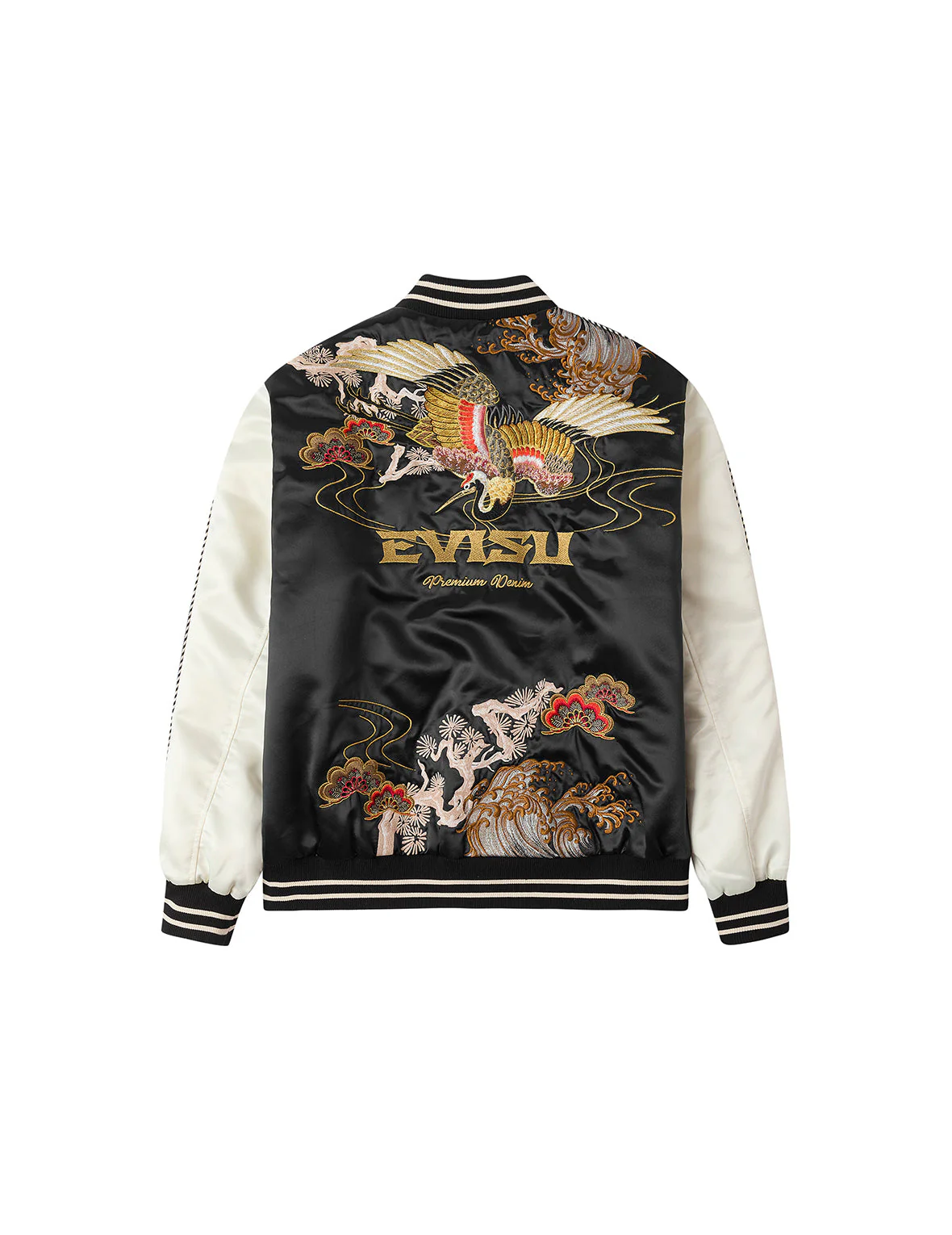 Crane Embroidery Regular Fit Souvenior Jacket - Image 14