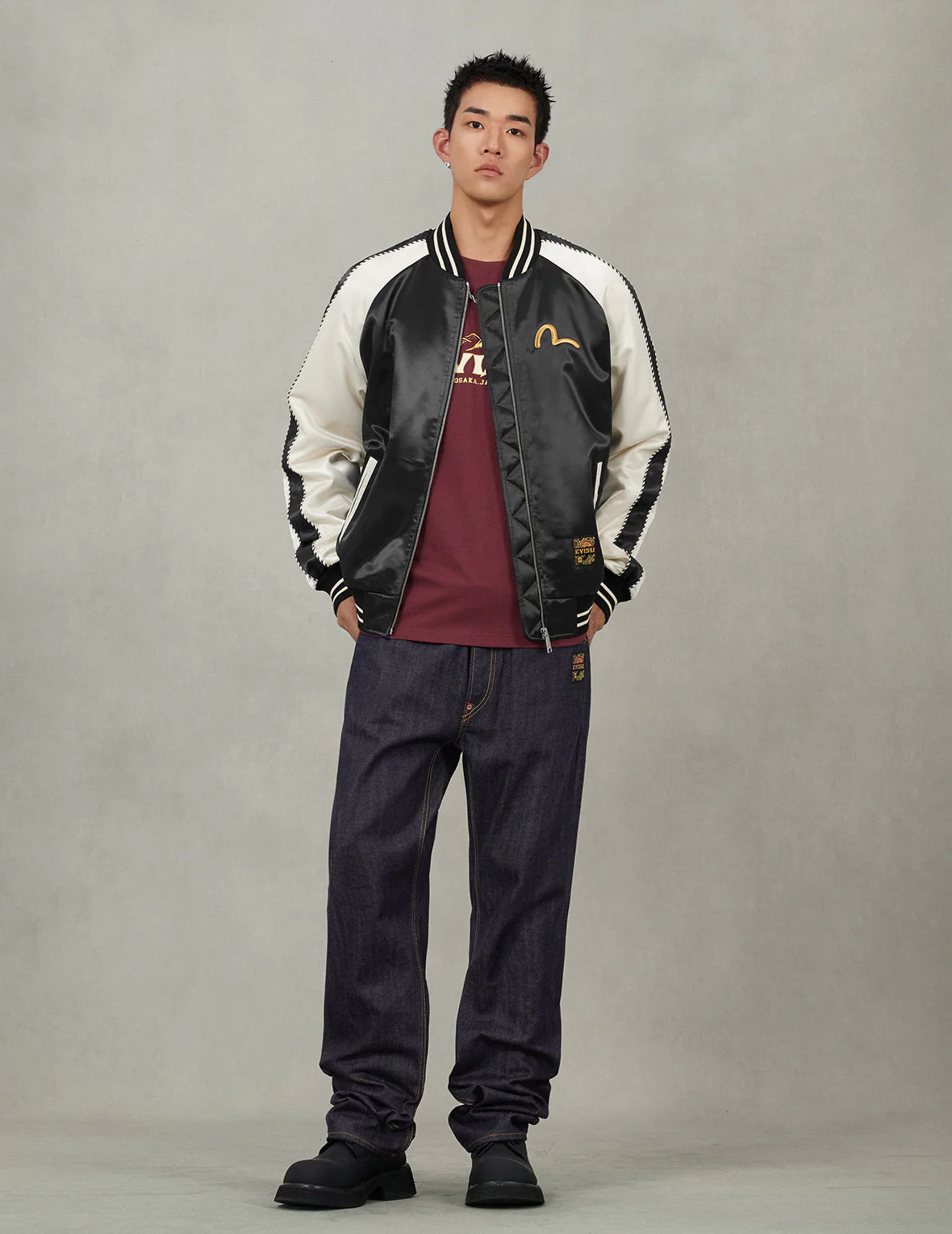 Crane Embroidery Regular Fit Souvenior Jacket - Image 3