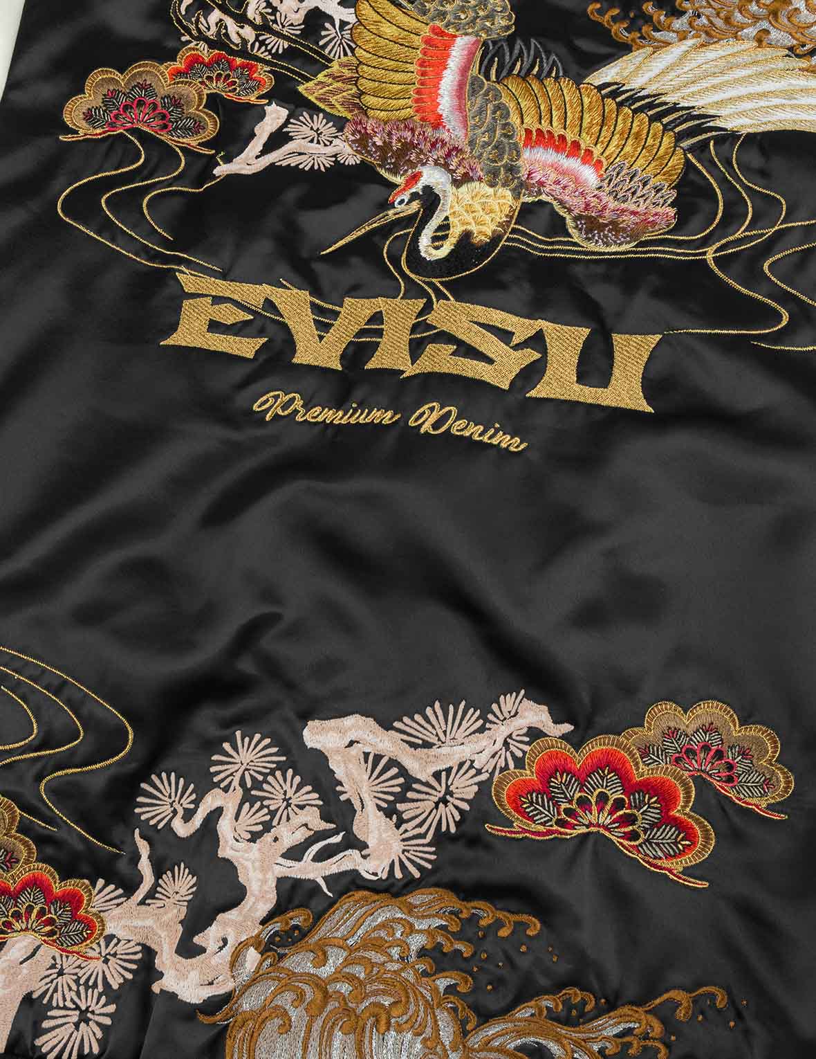 Crane Embroidery Regular Fit Souvenior Jacket - Image 6