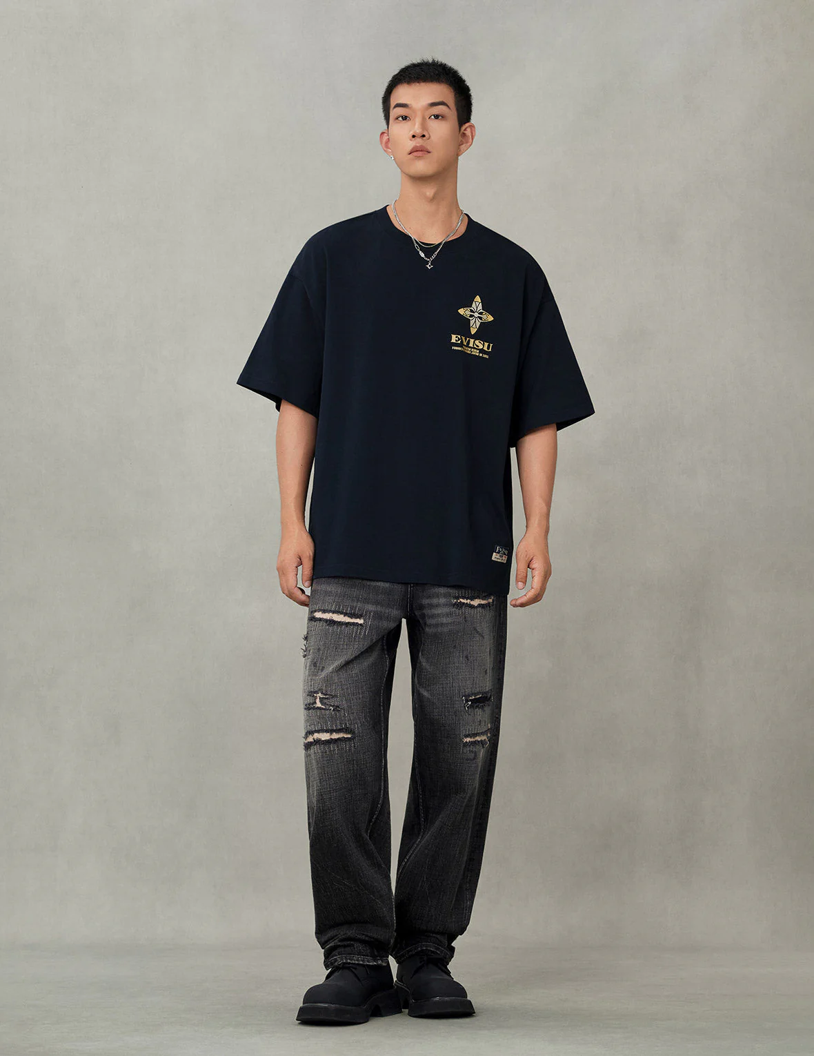 Crane Flying Wings with Daicock Print Loose Fit T-Shirt - Image 10