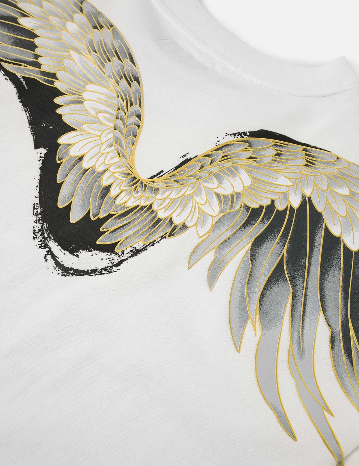 Crane Flying Wings with Daicock Print Loose Fit T-Shirt - Image 13
