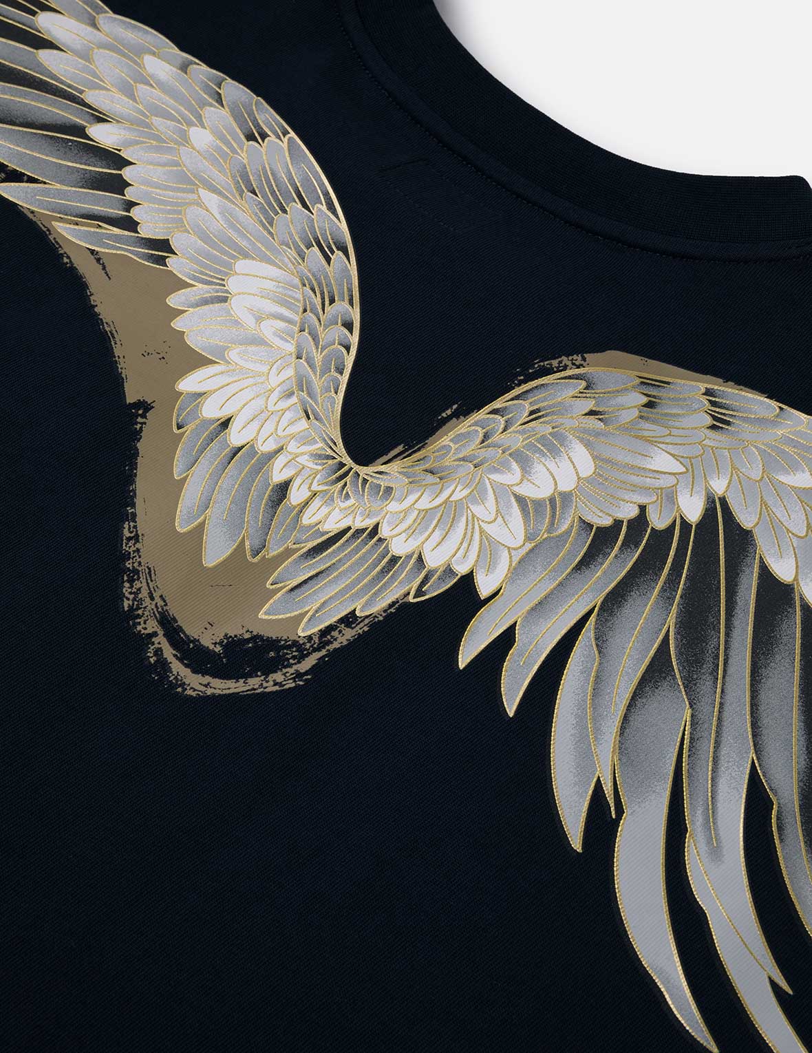 Crane Flying Wings with Daicock Print Loose Fit T-Shirt - Image 14