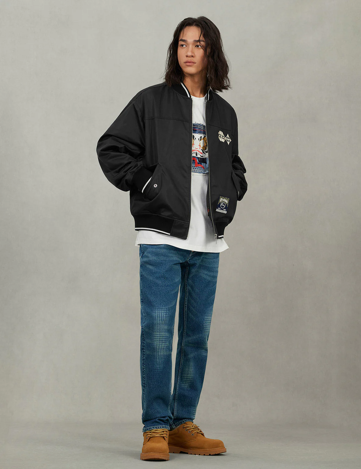 Crane inserted Daicock Relax Fit Bomber Jacket - Image 5