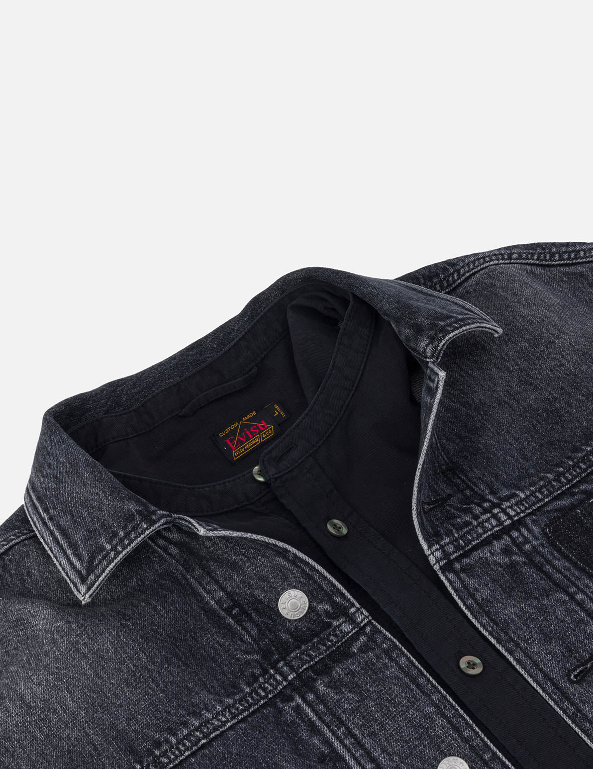 Daicock and Seagull Print Relax Fit 2-in-1 Denim Worker Shirt Jacket - Image 6