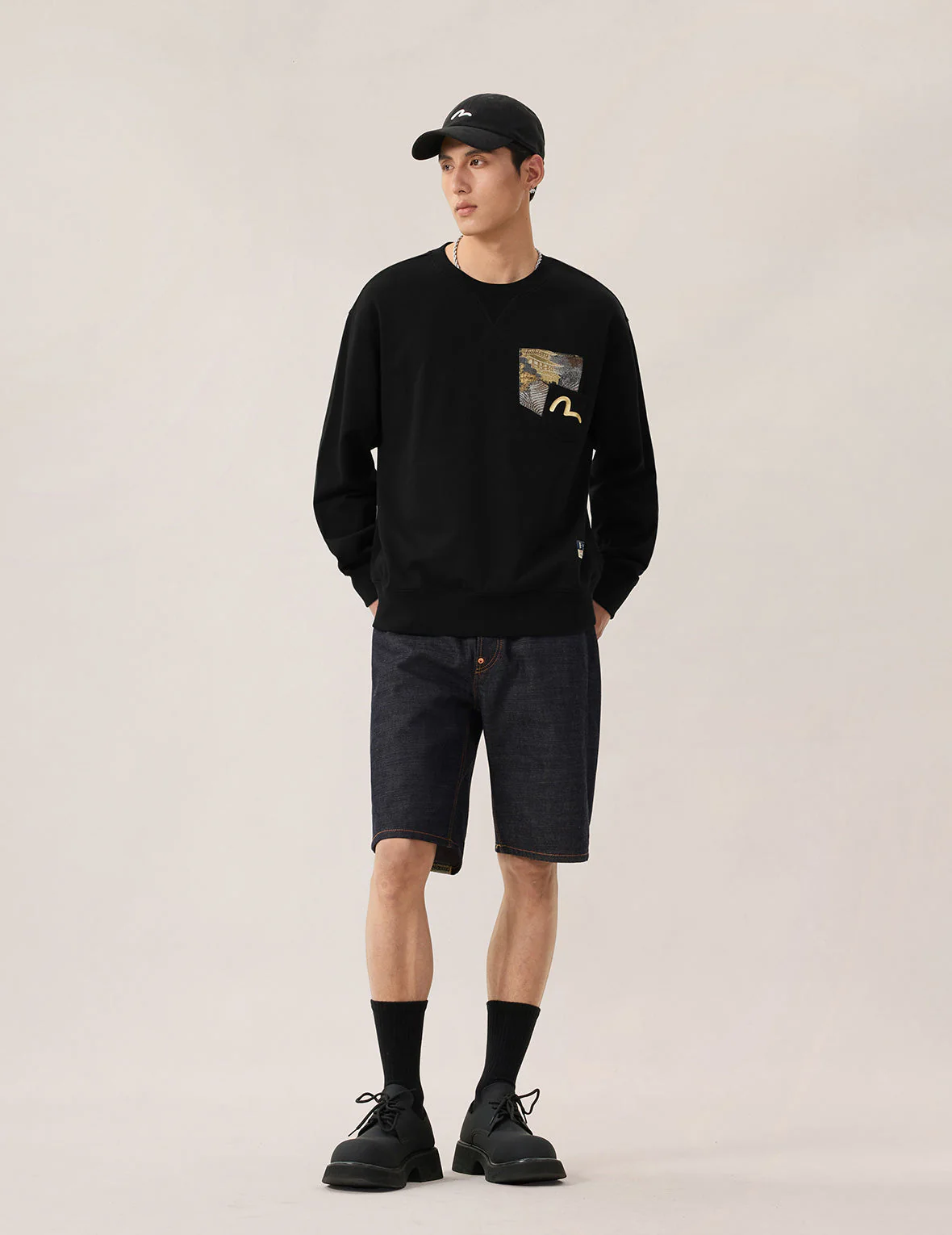 Daicock Brocade Denim Shorts - Image 5