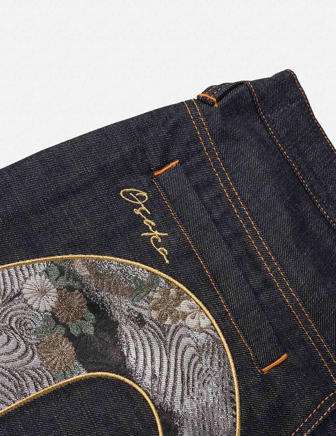 Daicock Brocade Denim Shorts - Image 8