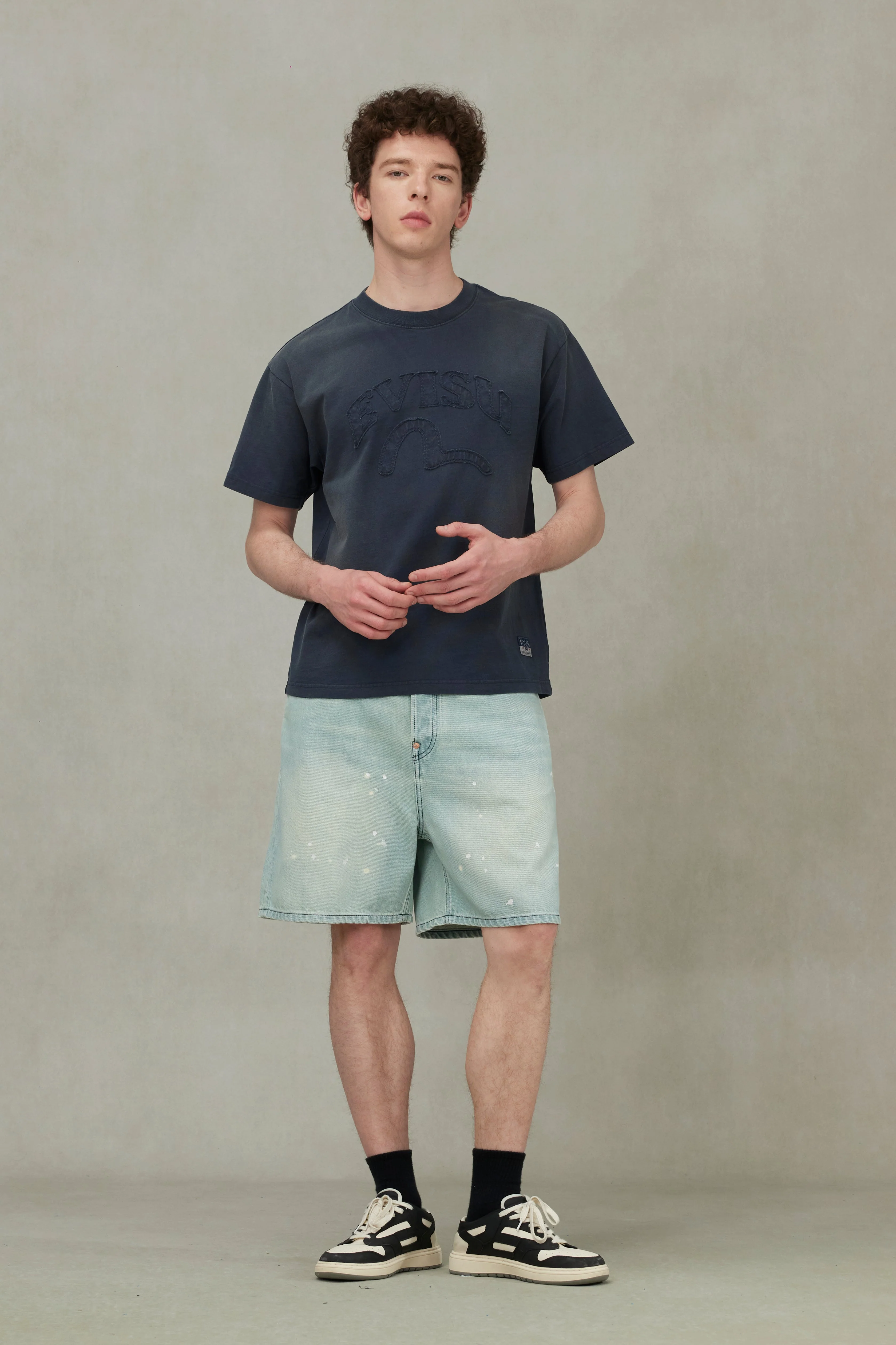 Daicock Print Oversized Denim Shorts - Image 3