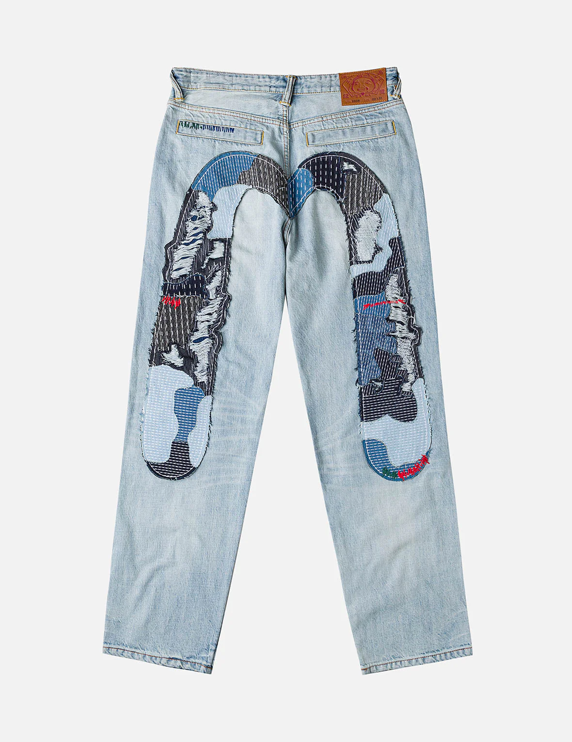 Daicock Sashiko Patchwork Jeans #2038 - Image 3