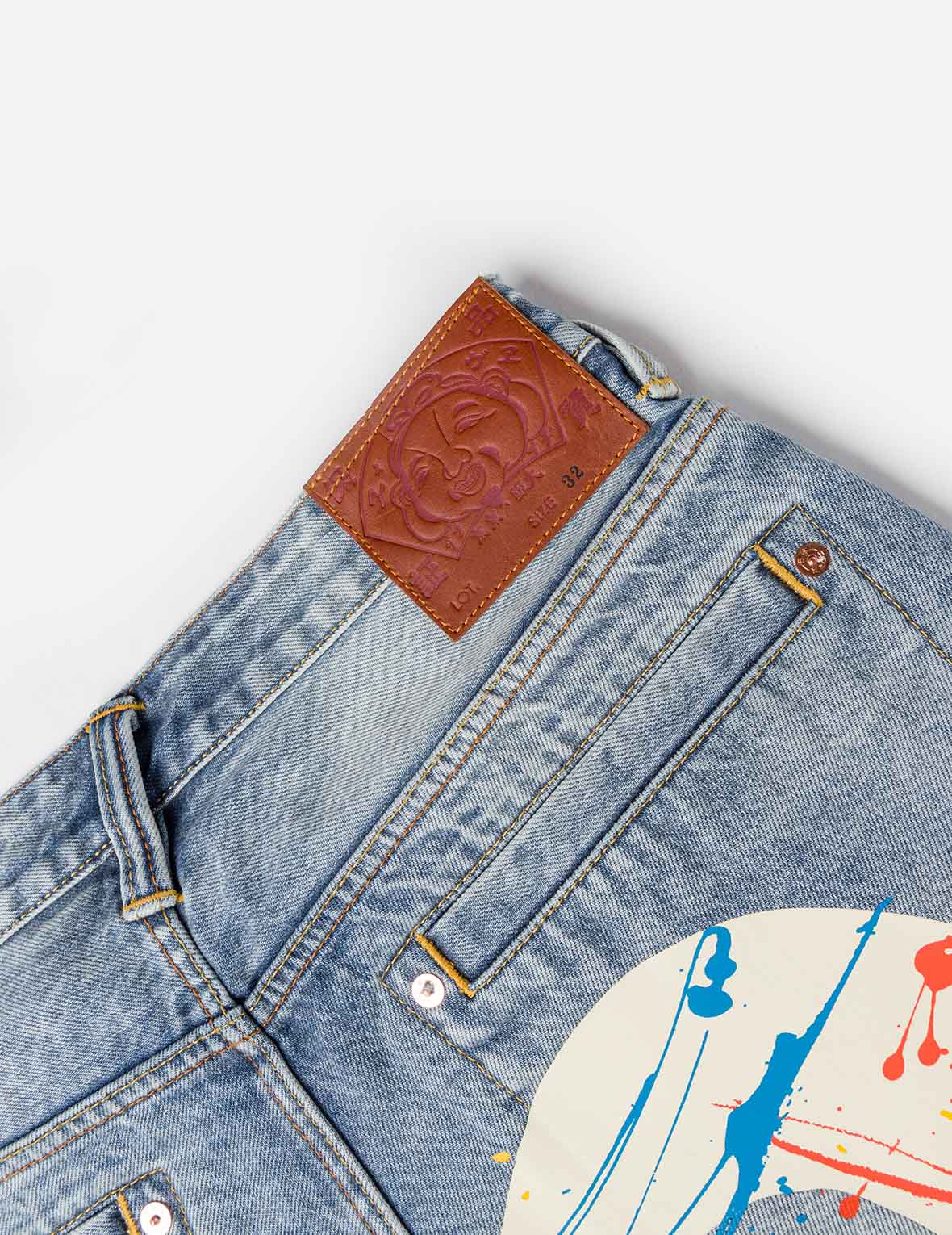 Daicock Spray Dye Denim Shorts - Image 5