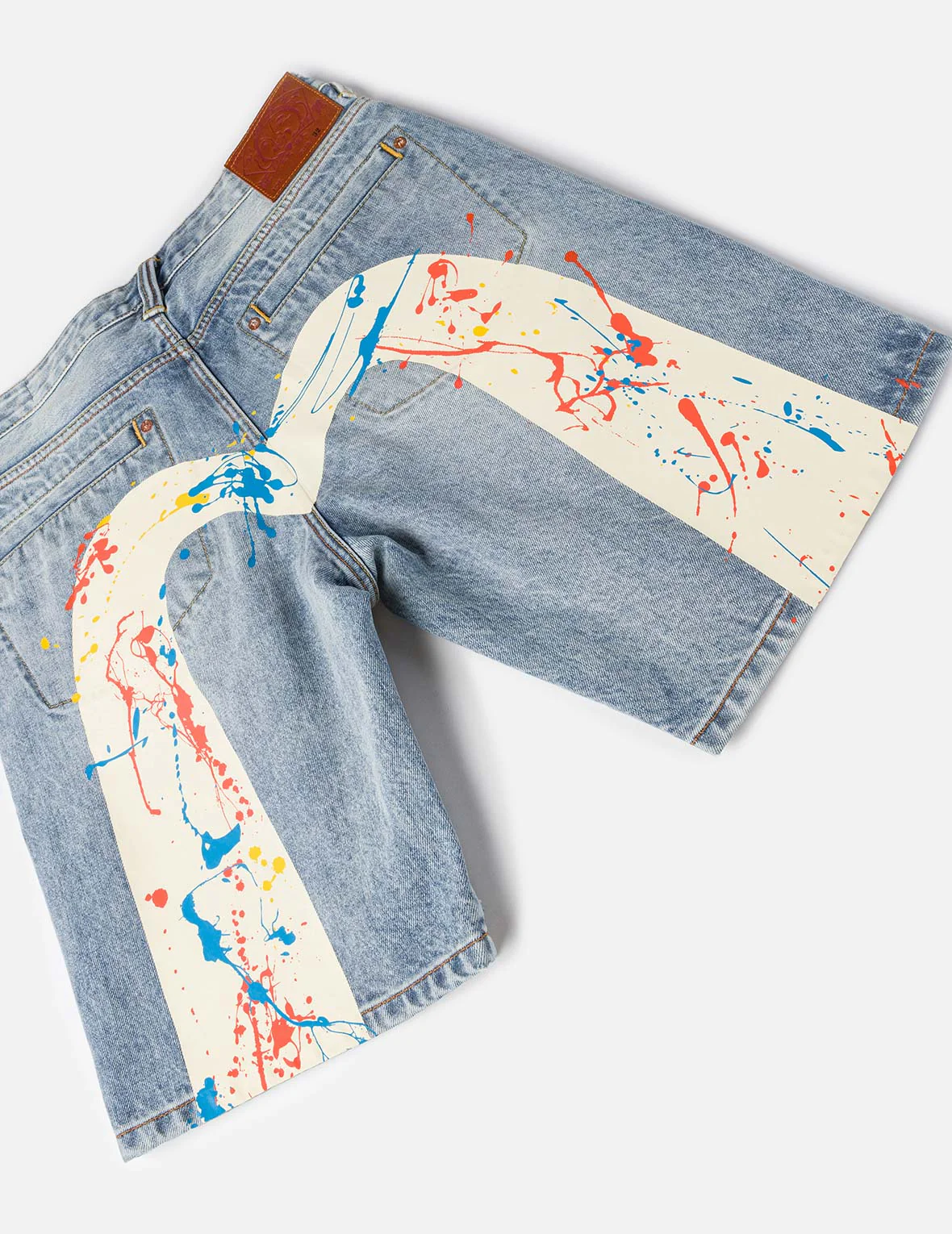 Daicock Spray Dye Denim Shorts - Image 6