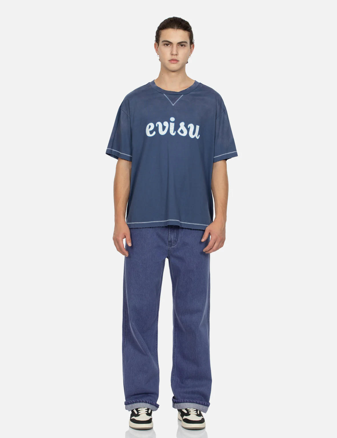 Daicock with Fringed Edges Baggy Fit Work Jeans - Image 12