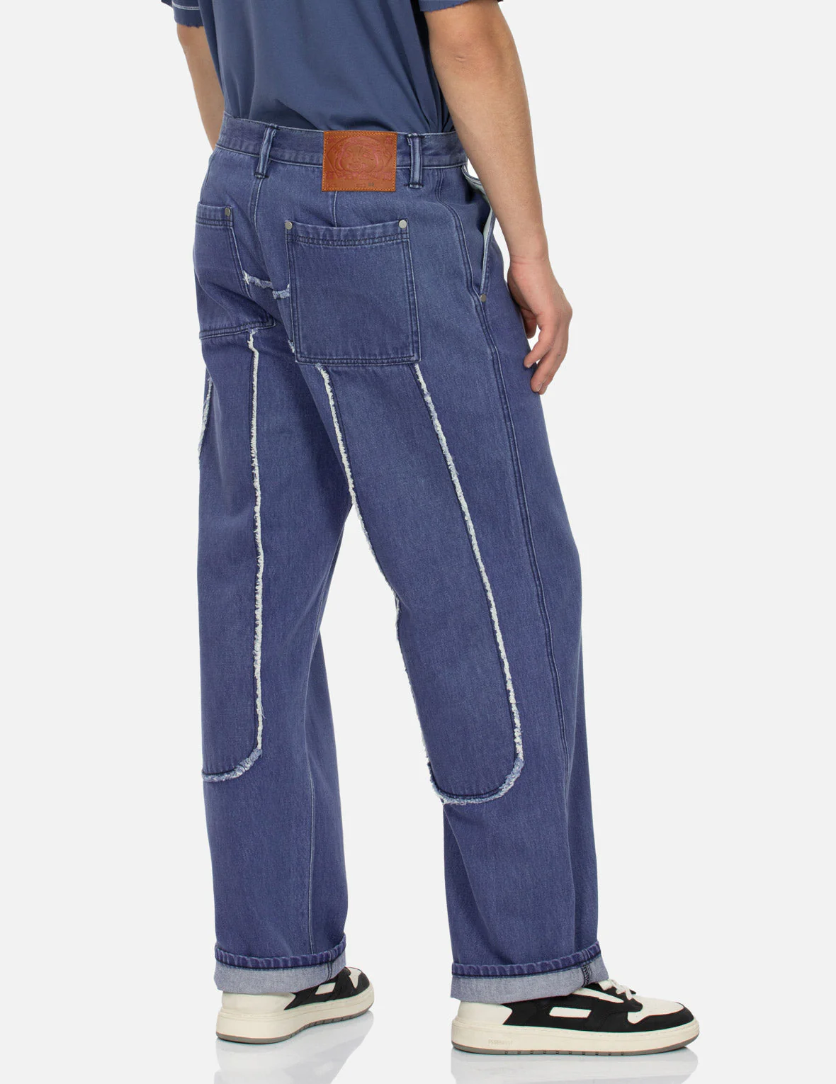 Daicock with Fringed Edges Baggy Fit Work Jeans - Image 14