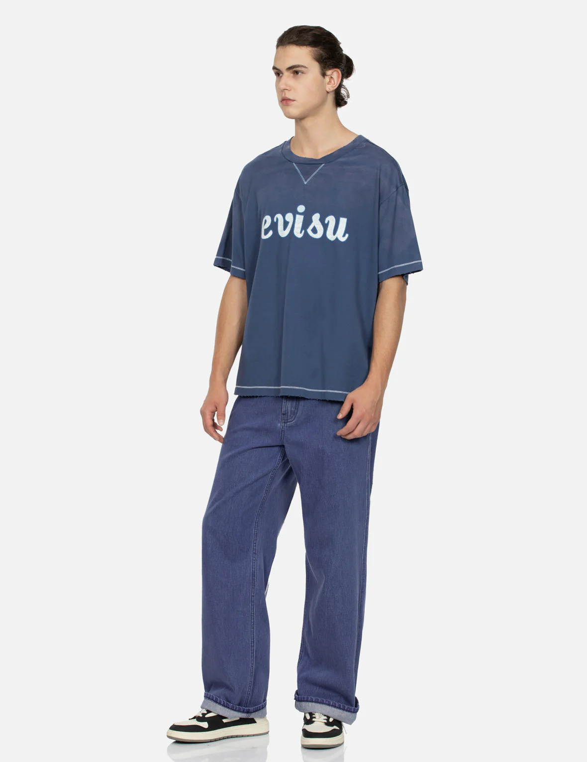 Daicock with Fringed Edges Baggy Fit Work Jeans - Image 8