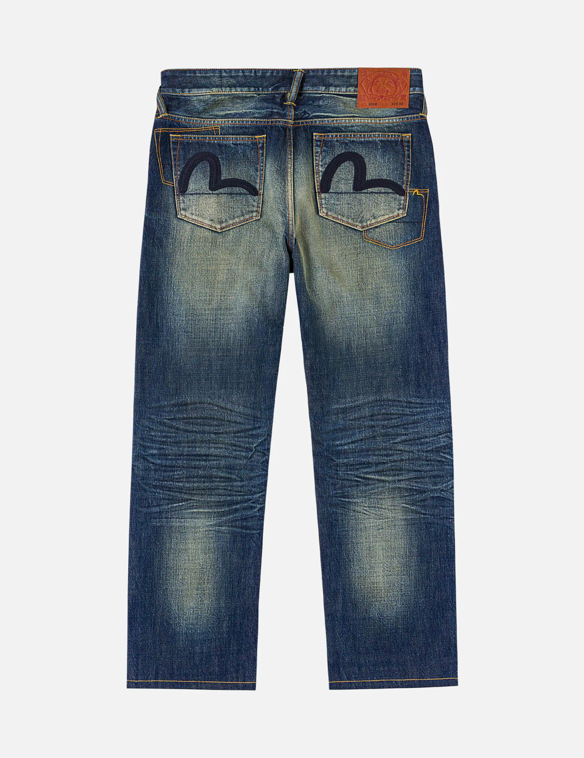 Dark Tone Washed Embroidery Jeans #2020 - Image 3