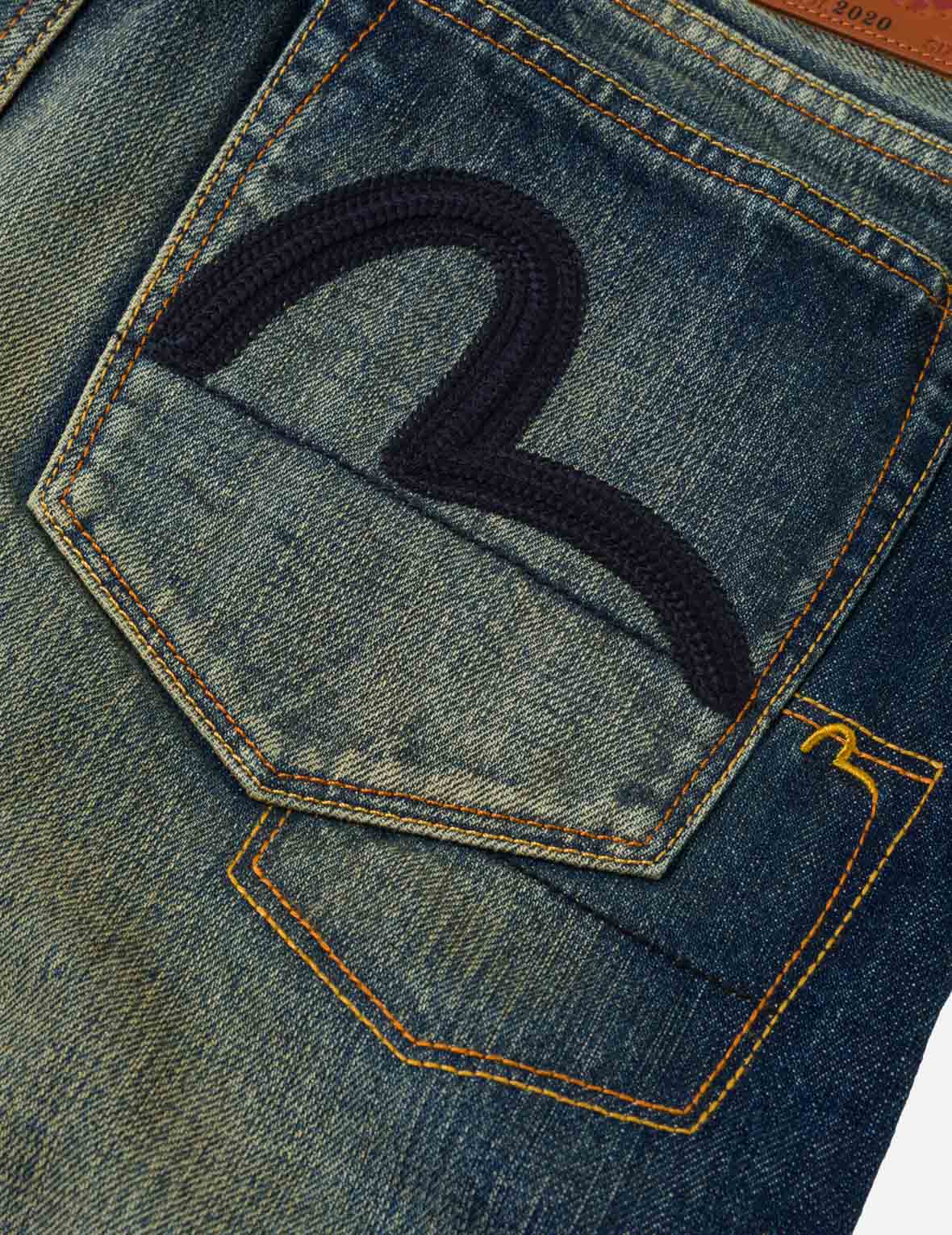 Dark Tone Washed Embroidery Jeans #2020 - Image 5