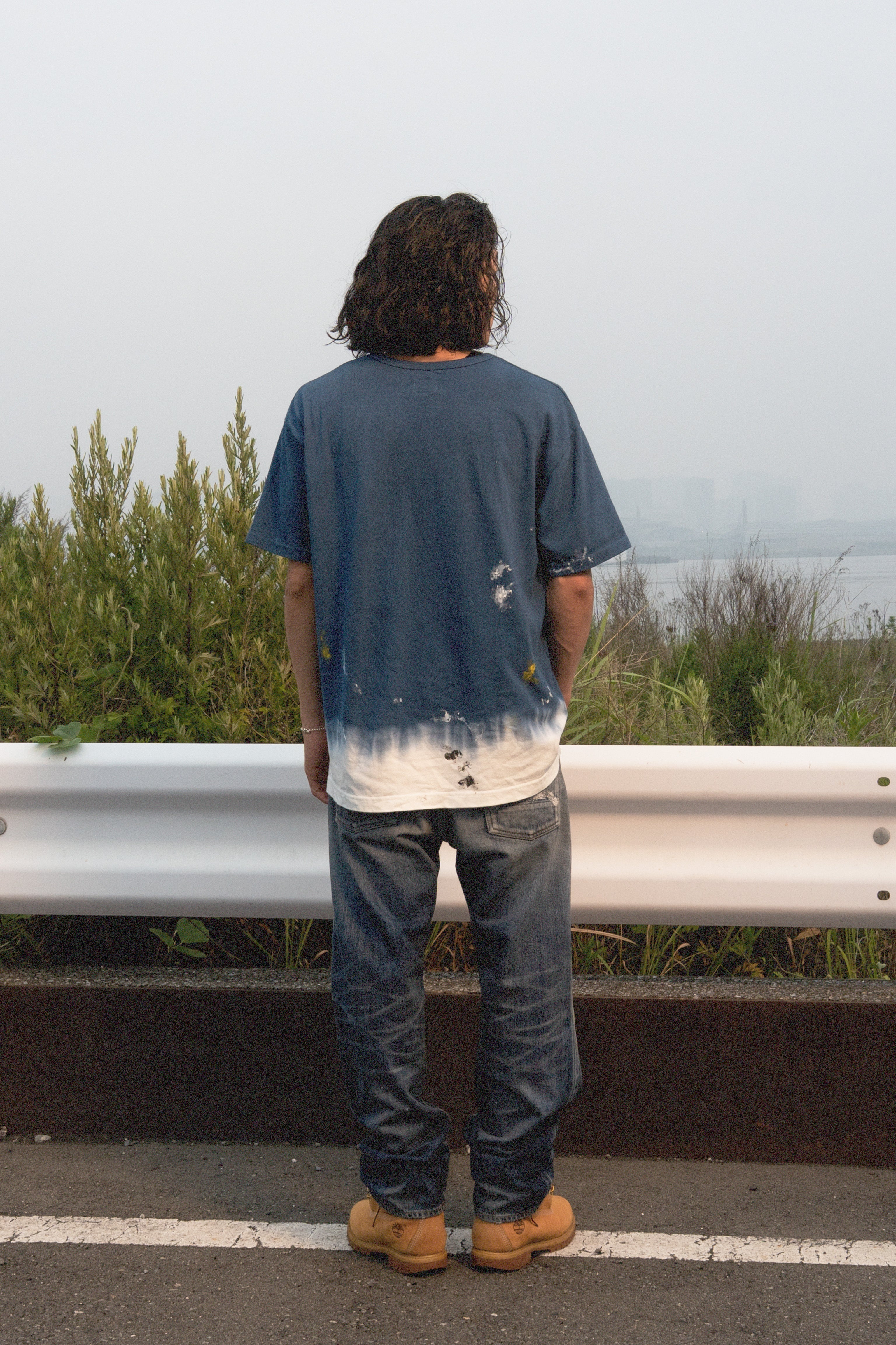 Daruma and Logo Embroidery Regular Fit Dip dyeing T-shirt - Image 11