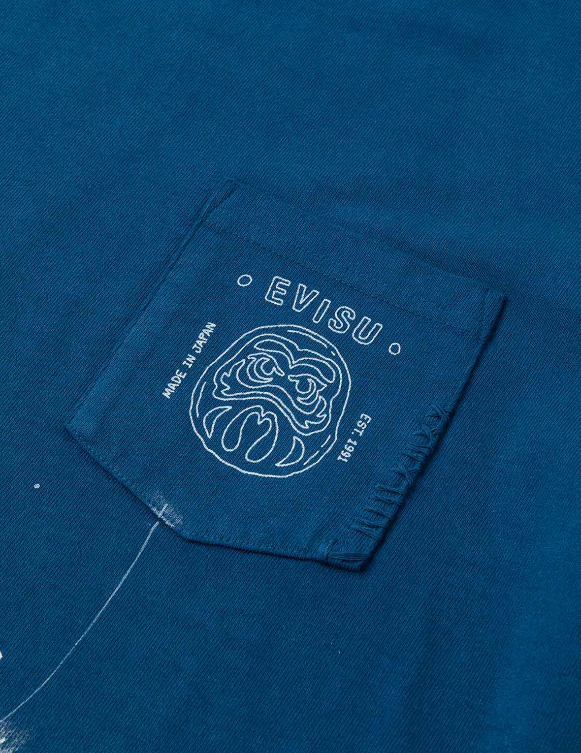 Daruma and Logo Embroidery Regular Fit Dip dyeing T-shirt - Image 6
