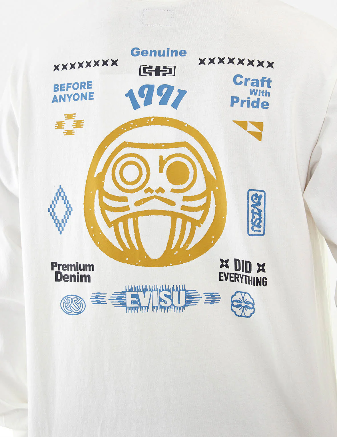 Daruma and Logo Print Fashion Fit Long-Sleeve T-Shirt - Image 9