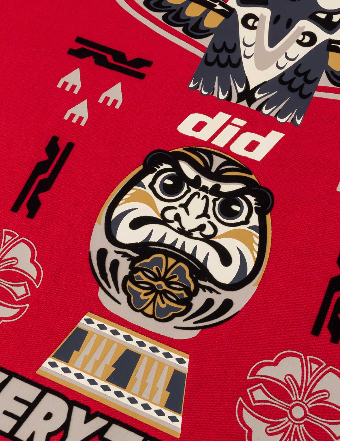 Daruma and Totem Print Relax Fit T-shirt - Image 10