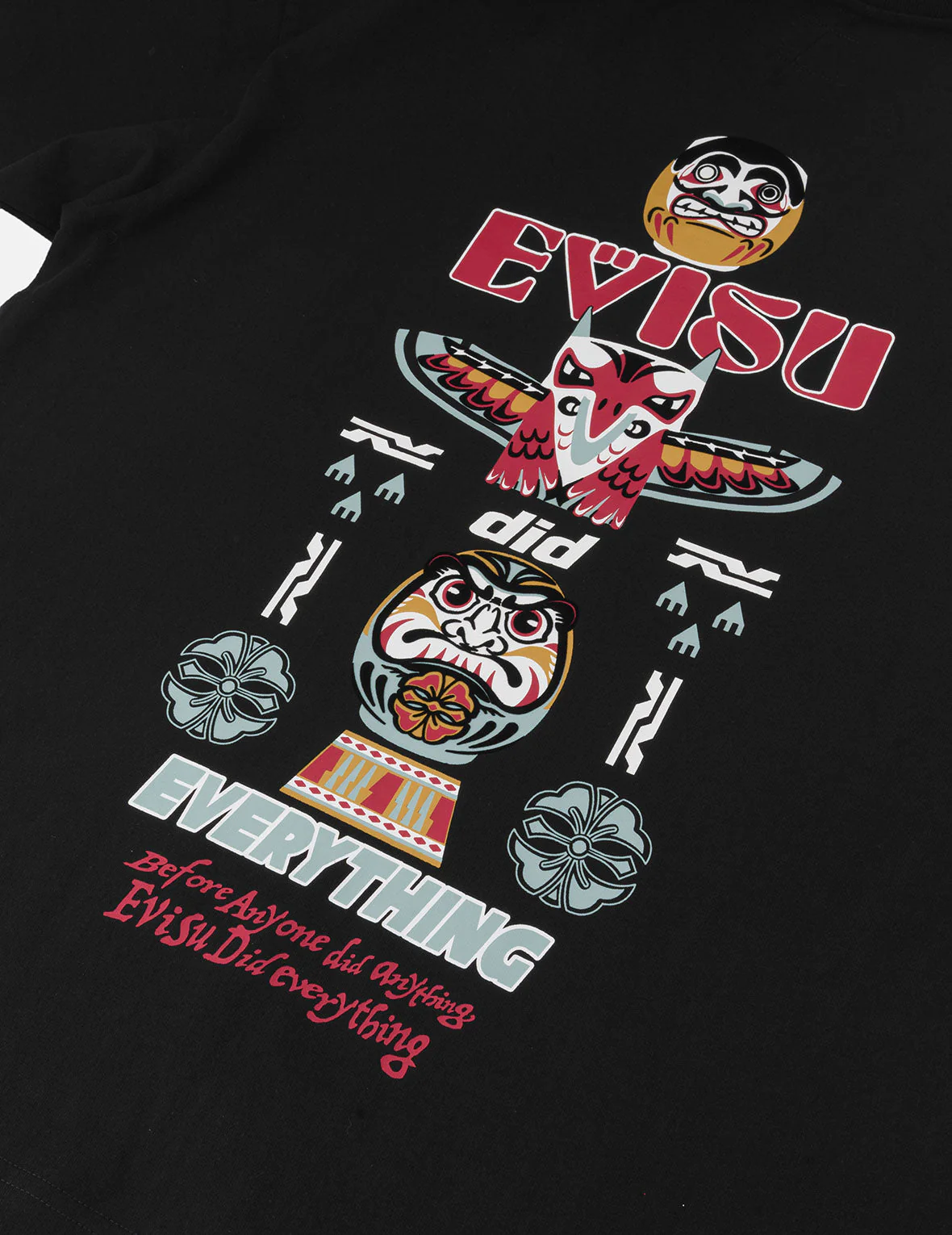 Daruma and Totem Print Relax Fit T-shirt - Image 13