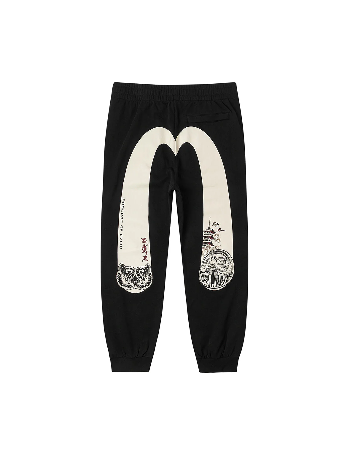 Daruma and Wheel of Wisdom Daicock Print Straight Fit Sweatpants - Image 14