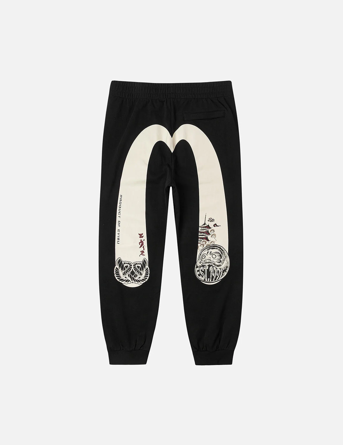 Daruma and Wheel of Wisdom Daicock Print Straight Fit Sweatpants - Image 3