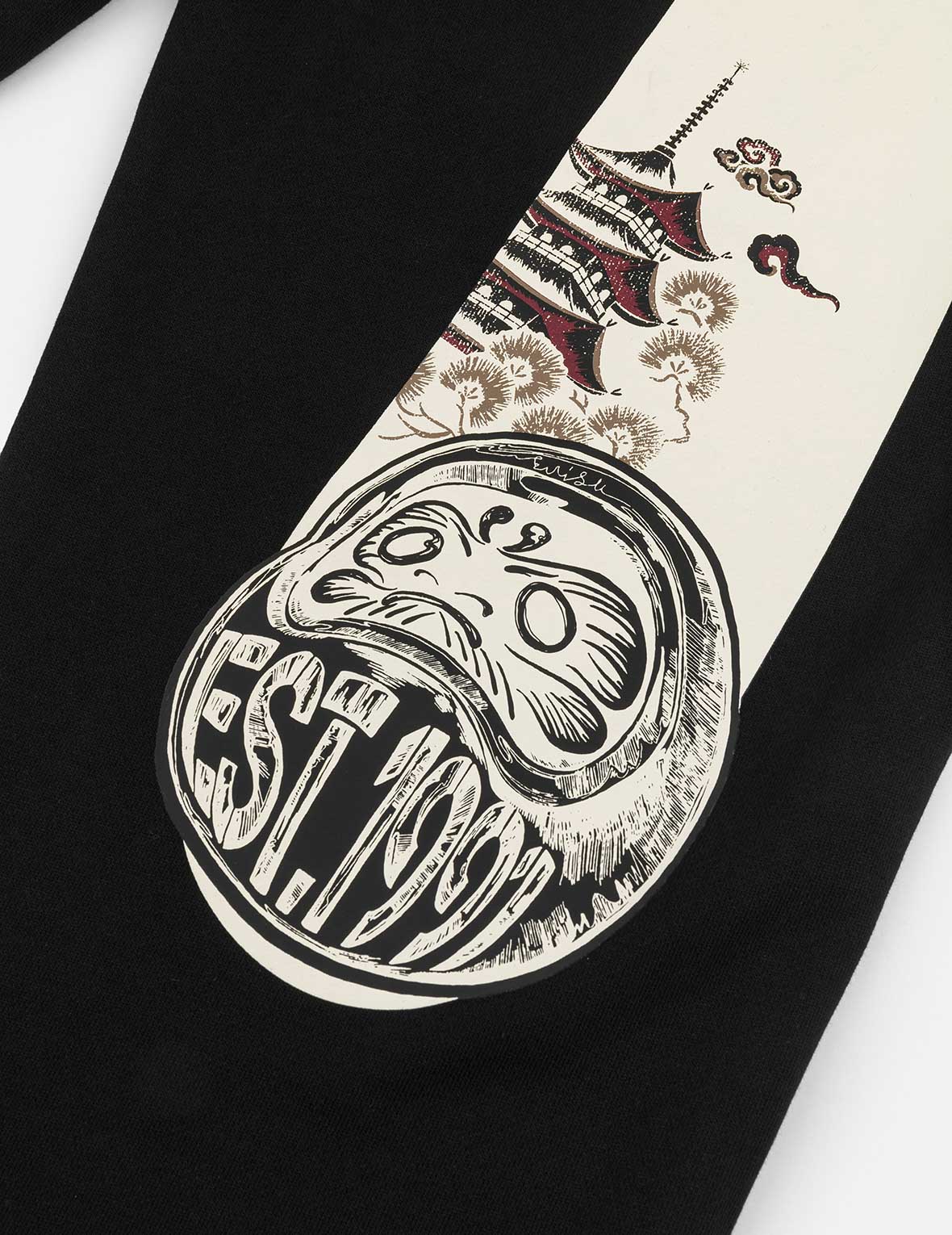 Daruma and Wheel of Wisdom Daicock Print Straight Fit Sweatpants - Image 7