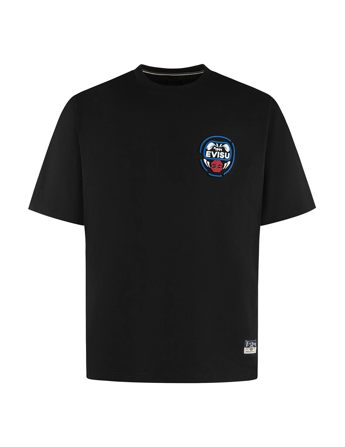 Daruma Emboss Print Loose Fit T-Shirt - Image 8