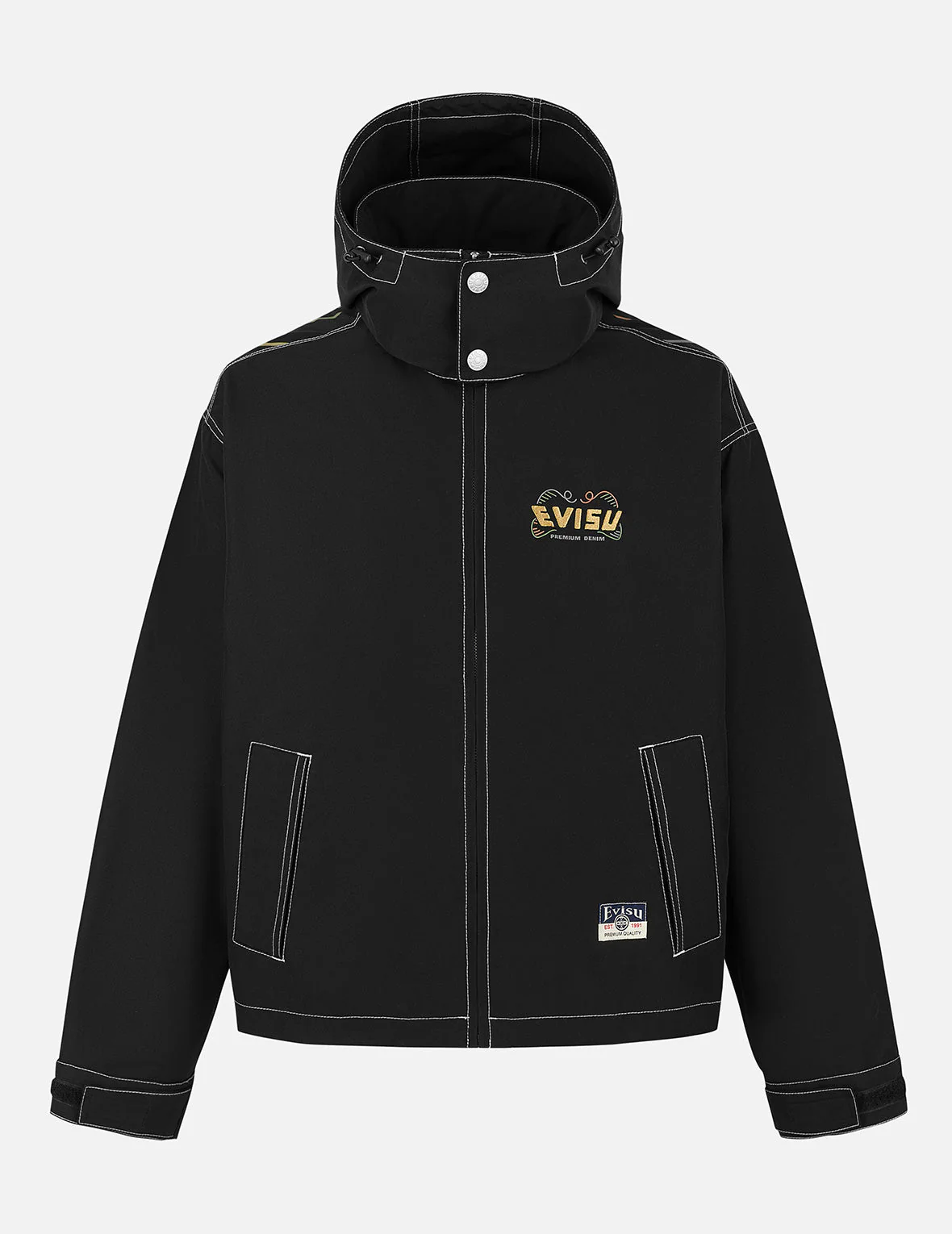 Daruma Print and Logo Appliqué Relax Fit Hooded Jacket - Image 2