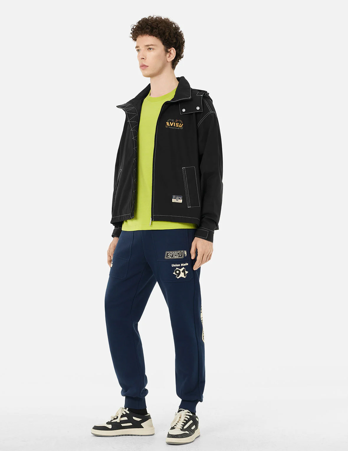 Daruma Print and Logo Appliqué Relax Fit Hooded Jacket - Image 3