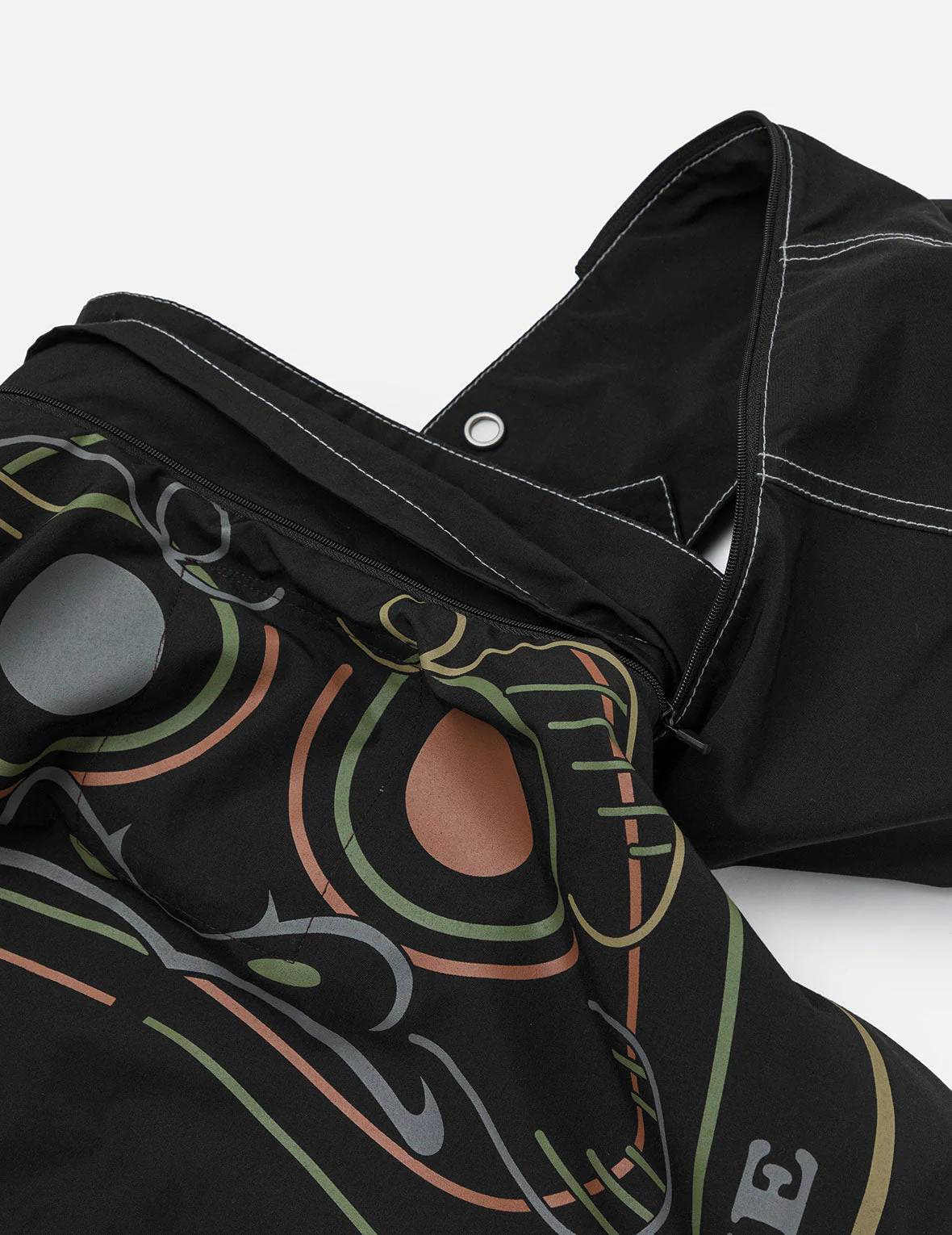 Daruma Print and Logo Appliqué Relax Fit Hooded Jacket - Image 6