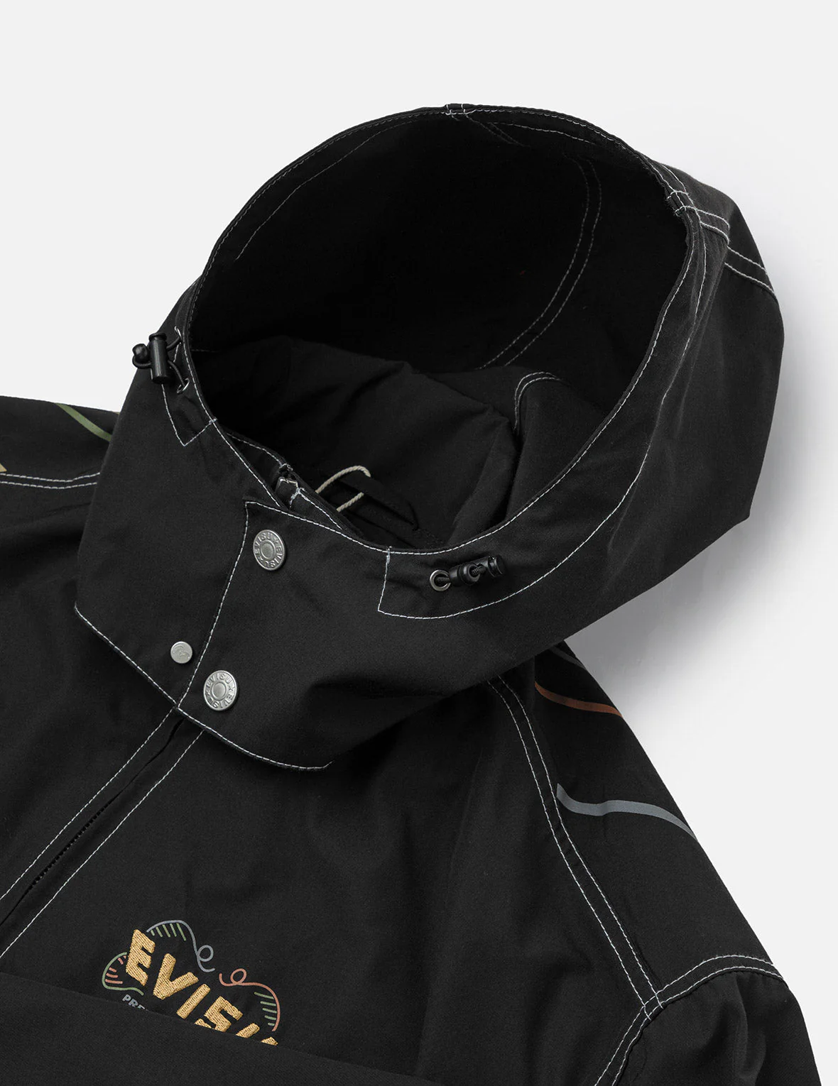 Daruma Print and Logo Appliqué Relax Fit Hooded Jacket - Image 9