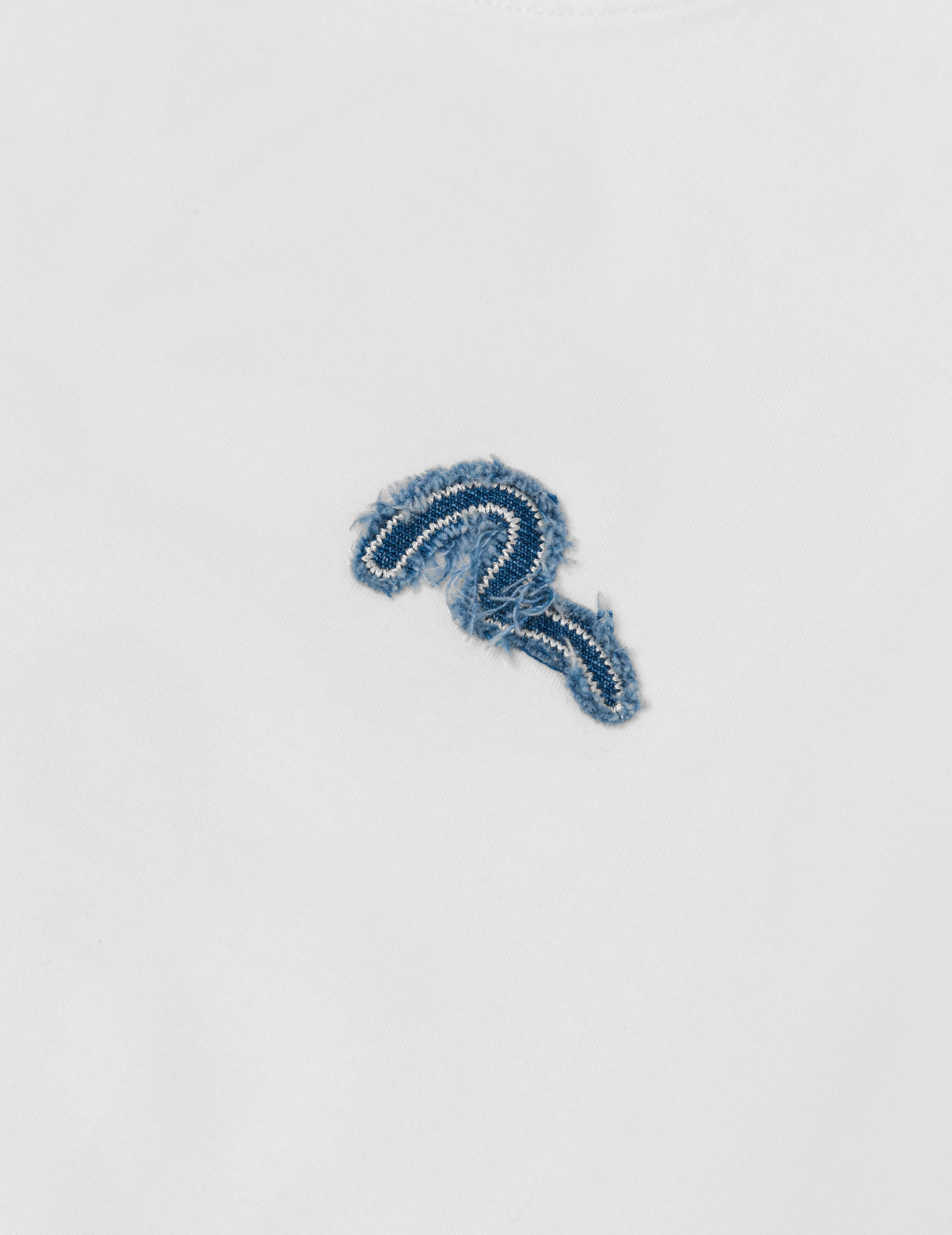 Deconstructed Denim Applique Embroidery Regular Fit T-Shirt - Image 10
