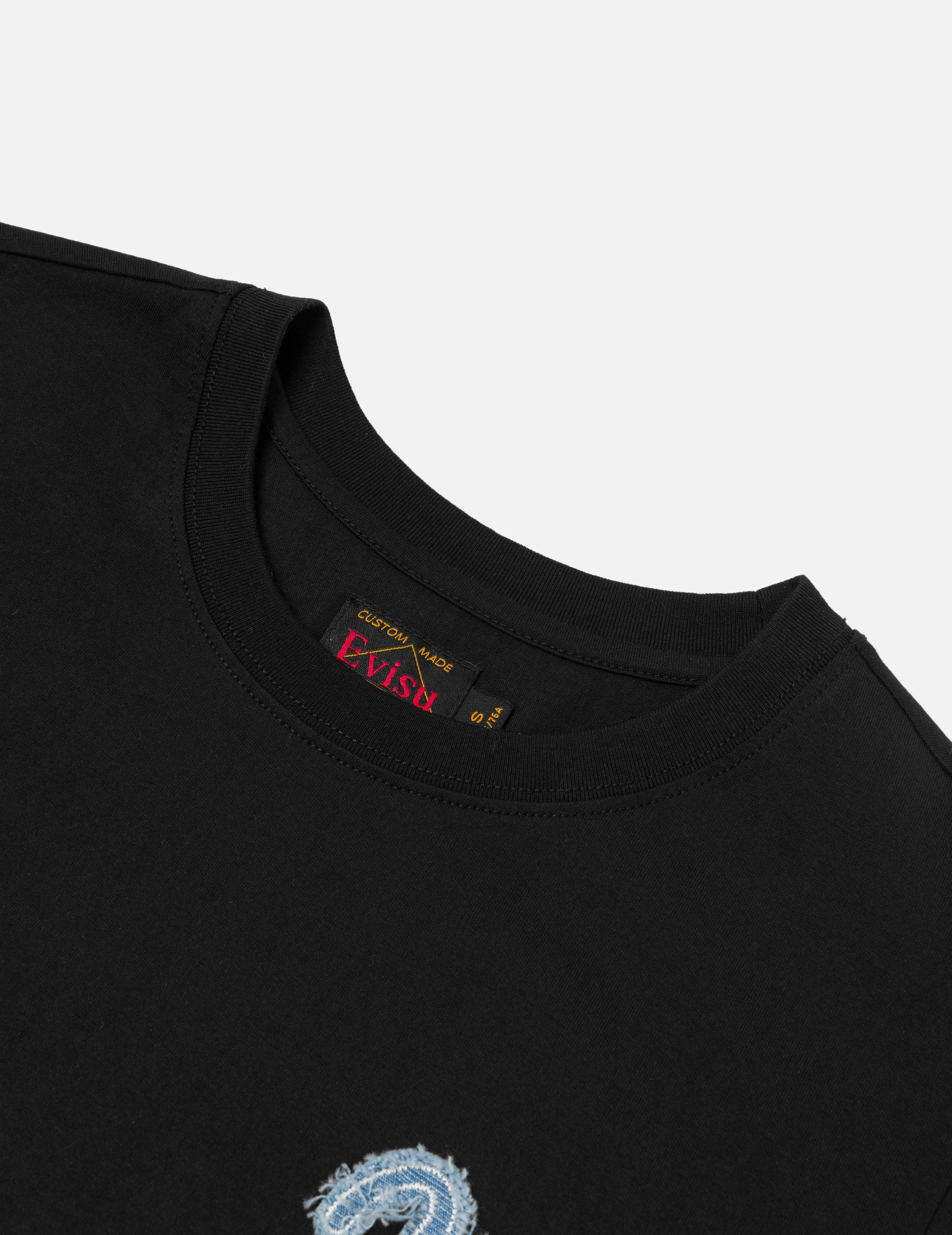 Deconstructed Denim Applique Embroidery Regular Fit T-Shirt - Image 11