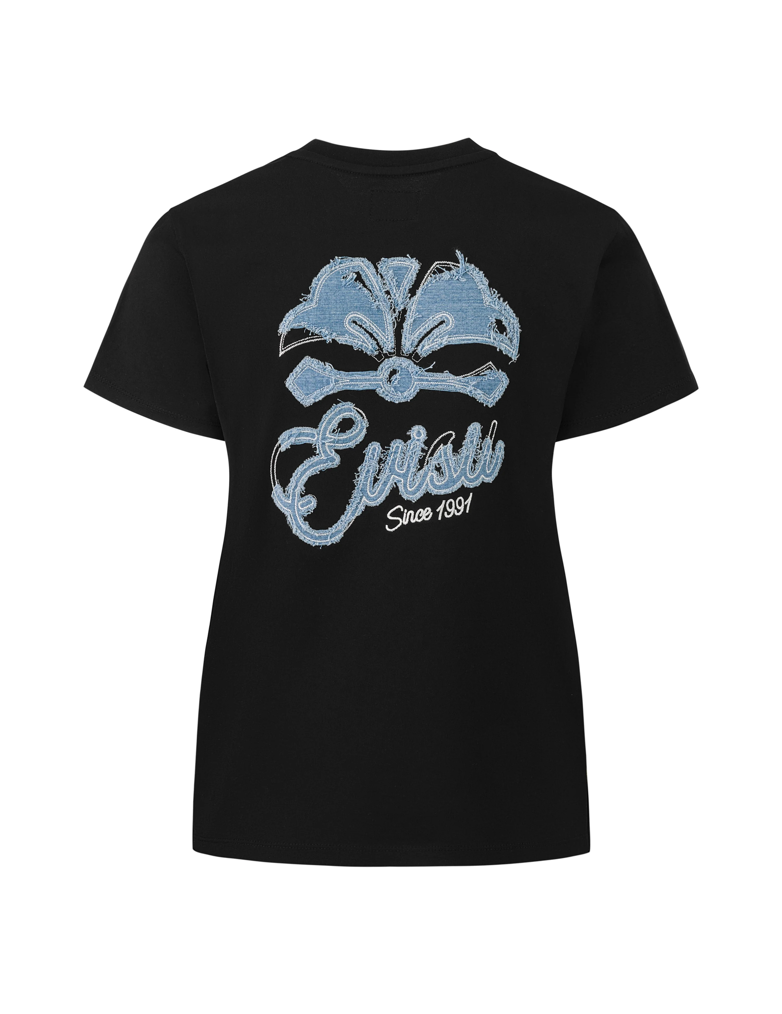 Deconstructed Denim Applique Embroidery Regular Fit T-Shirt - Image 17