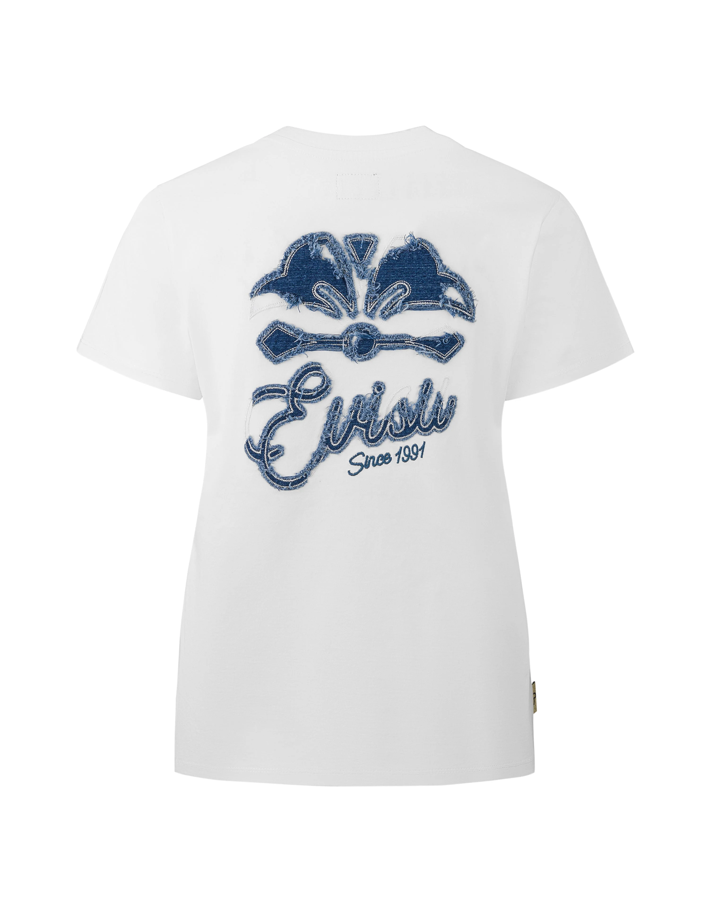 Deconstructed Denim Applique Embroidery Regular Fit T-Shirt - Image 2