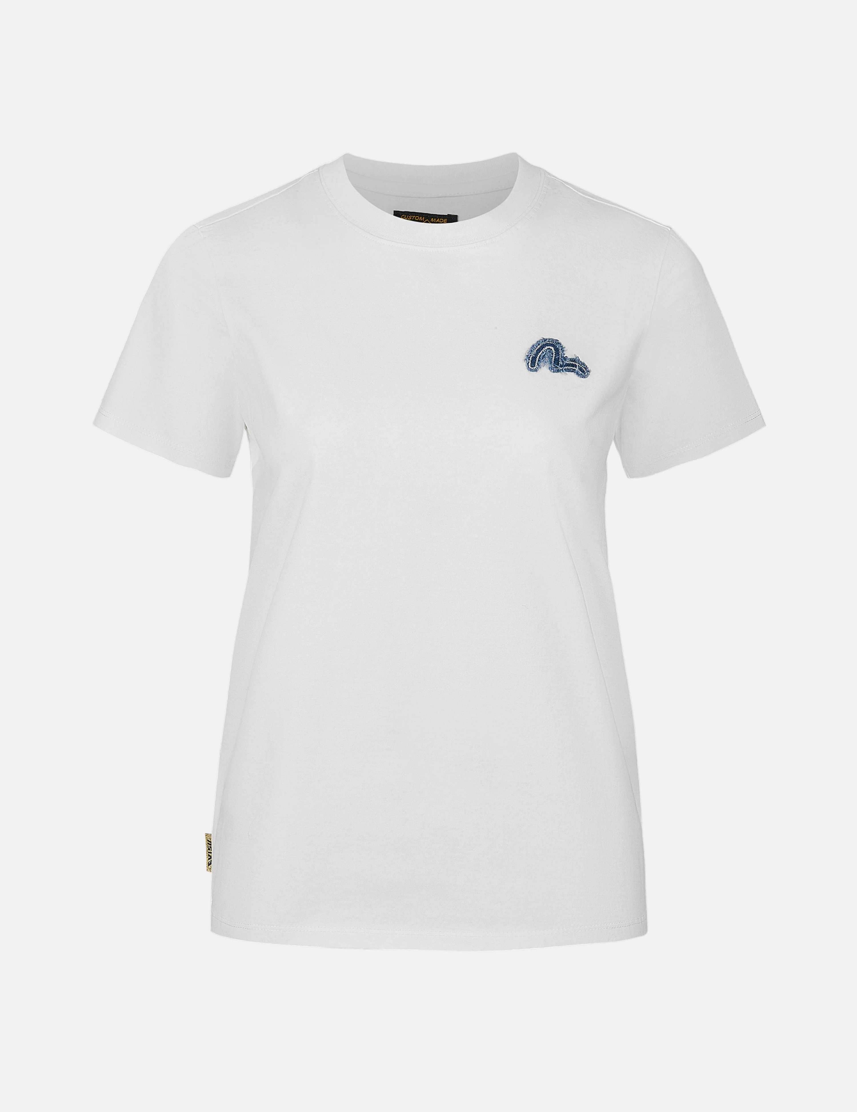 Deconstructed Denim Applique Embroidery Regular Fit T-Shirt - Image 4