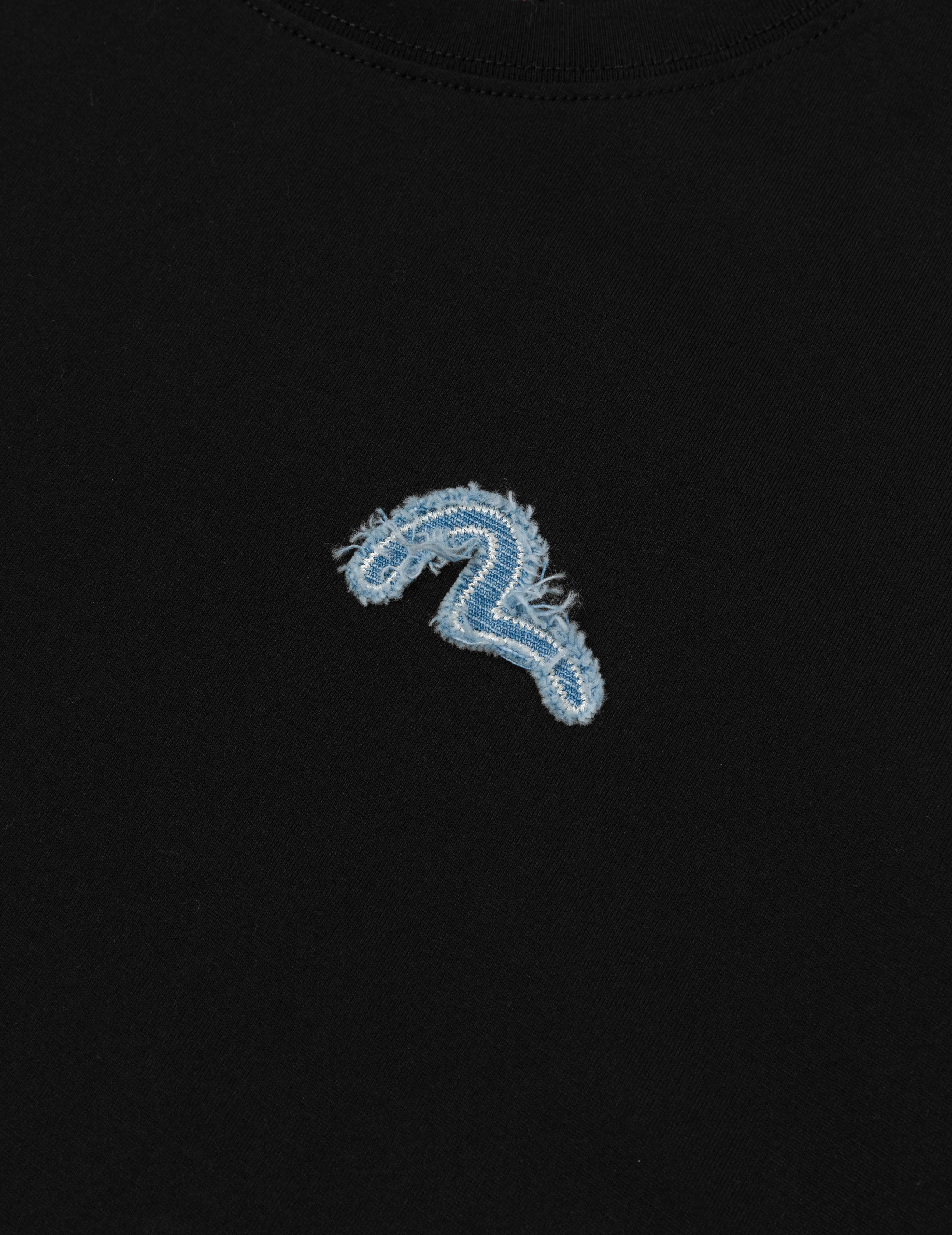 Deconstructed Denim Applique Embroidery Regular Fit T-Shirt - Image 9