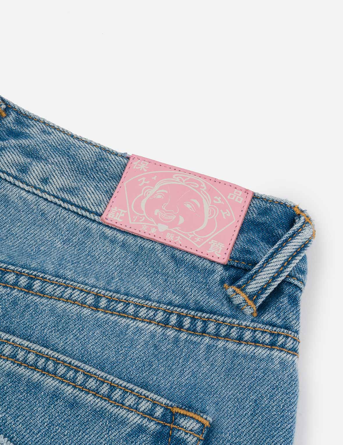 Deconstructed Inserted Seagull Embroidery Fashion Fit Denim Cargo Skirt - Image 10